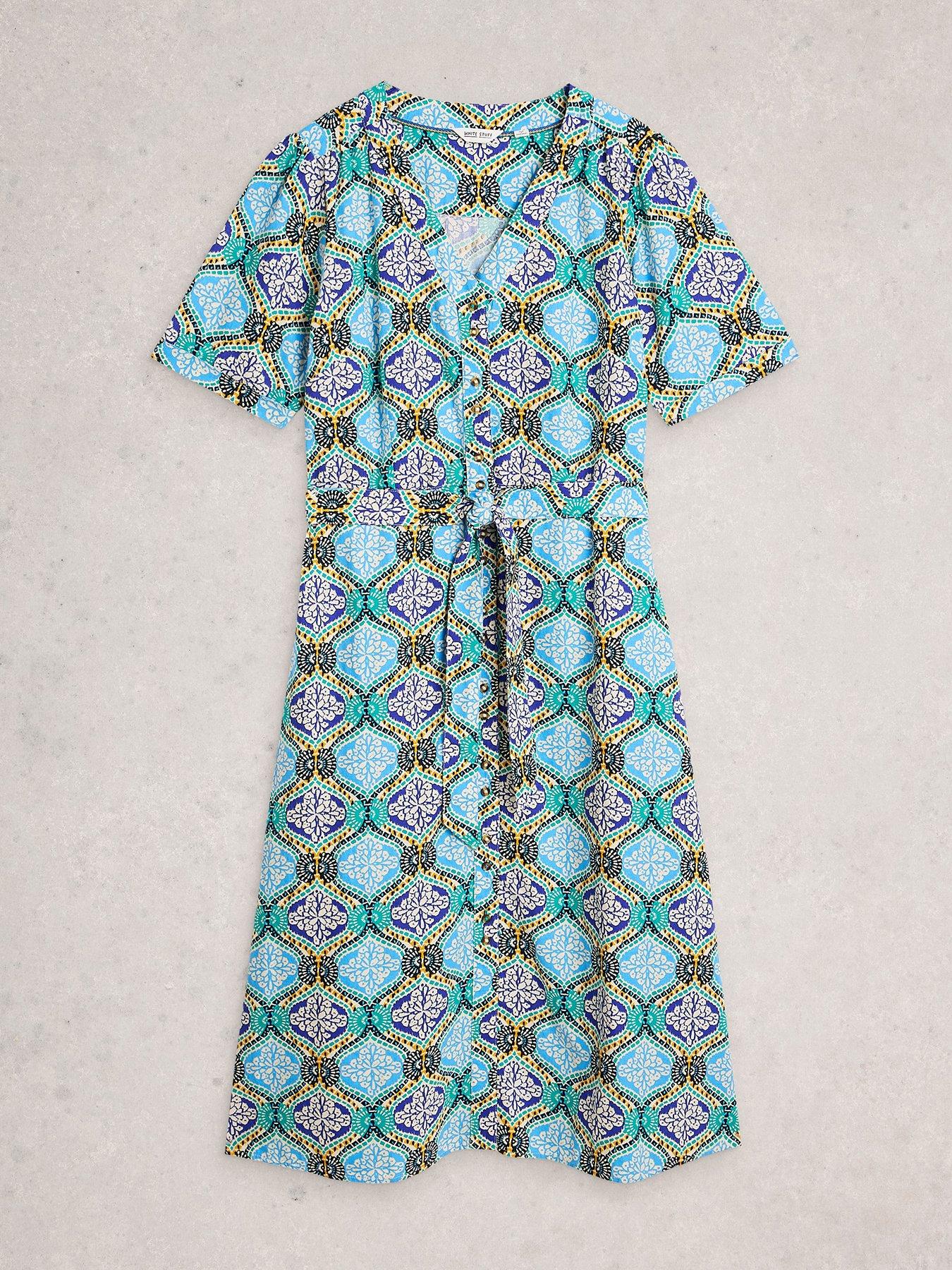Image 5 of 6 of White Stuff Val Linen Blend Dress - Blue