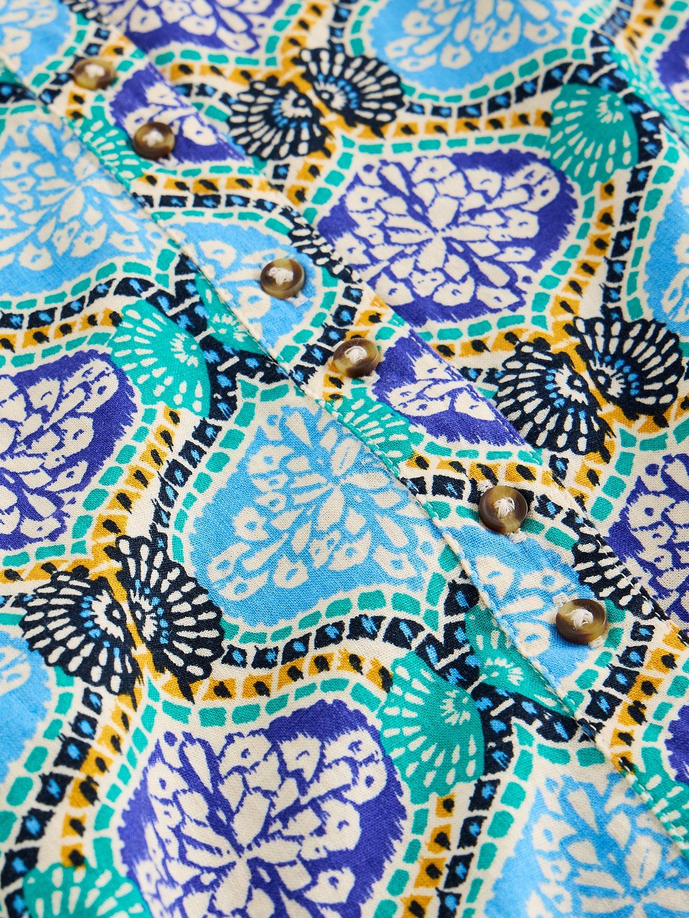 Image 6 of 6 of White Stuff Val Linen Blend Dress - Blue