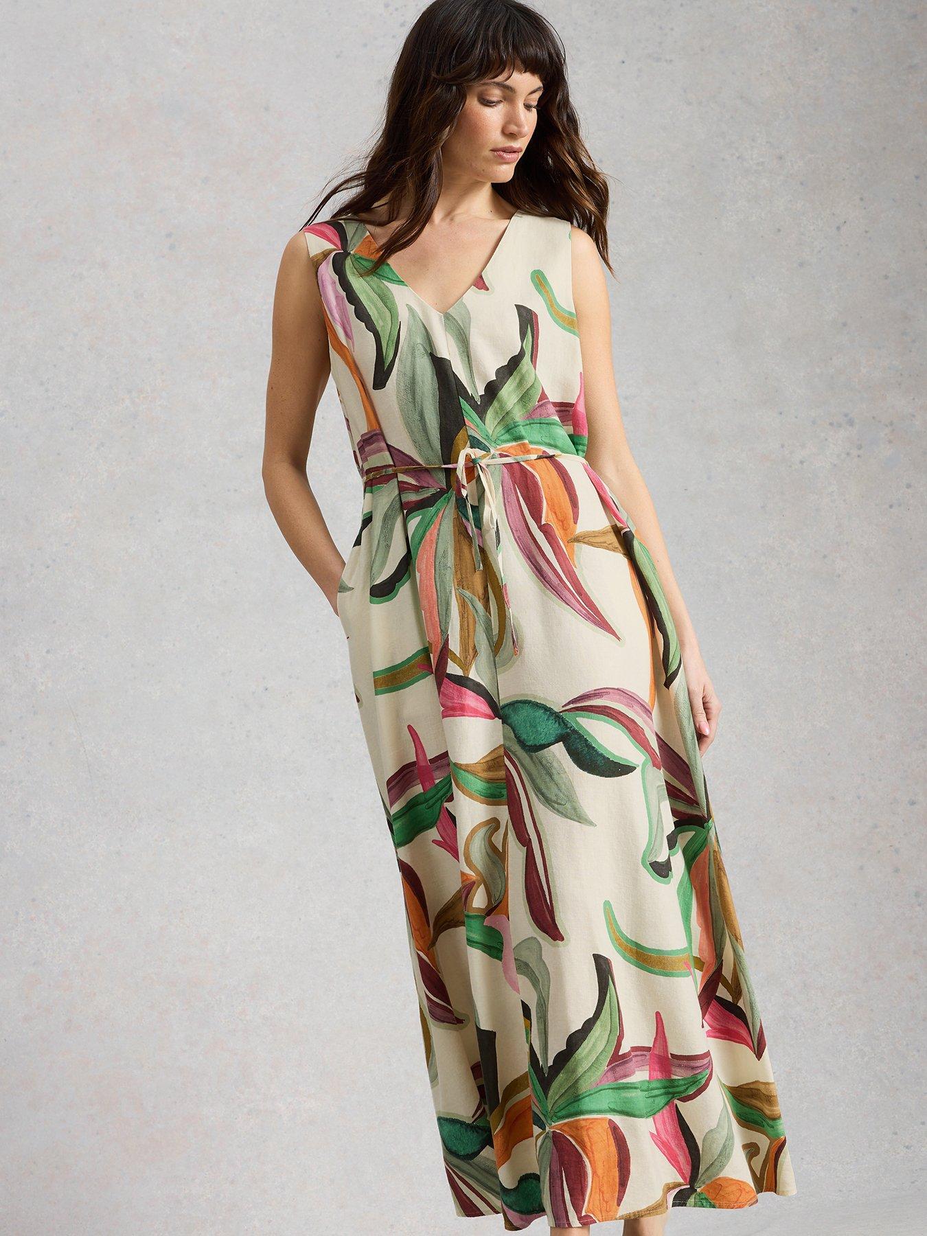 White Stuff Poppy Linen Blend Maxi Dress - Beige