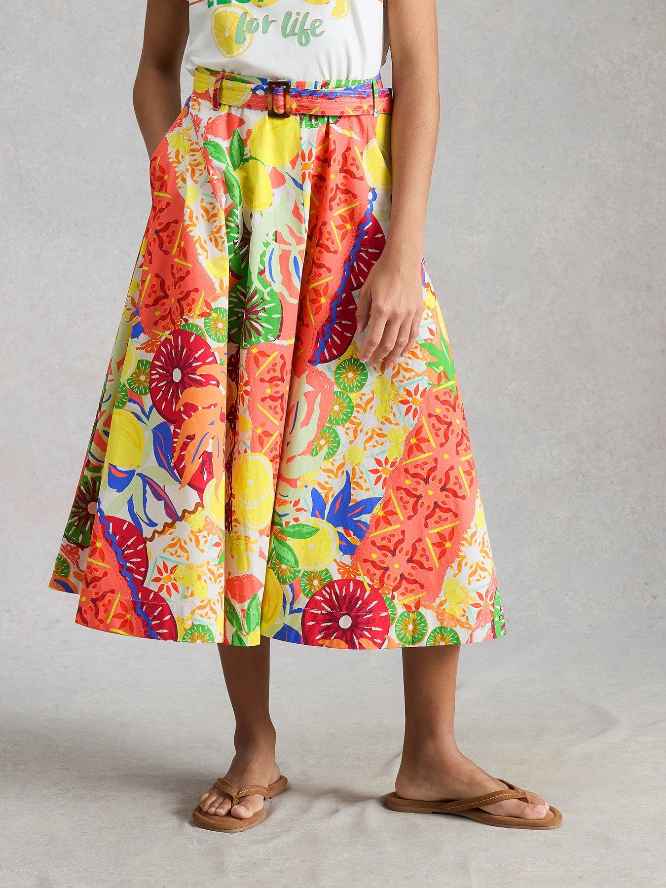 White Stuff Darcie Midi Skirt, Yellow, Size 14, Women