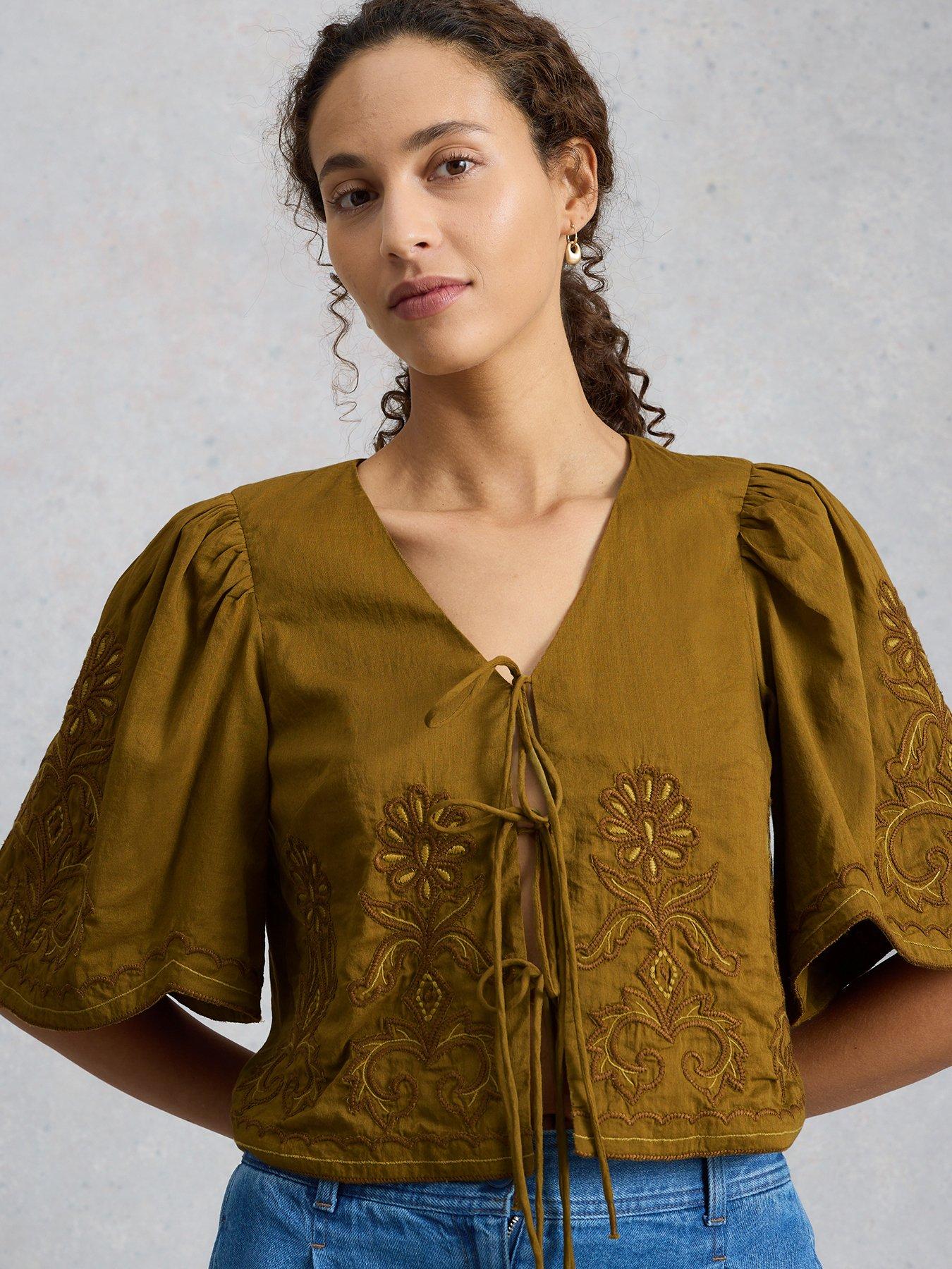 White Stuff Erin Tie Front Top