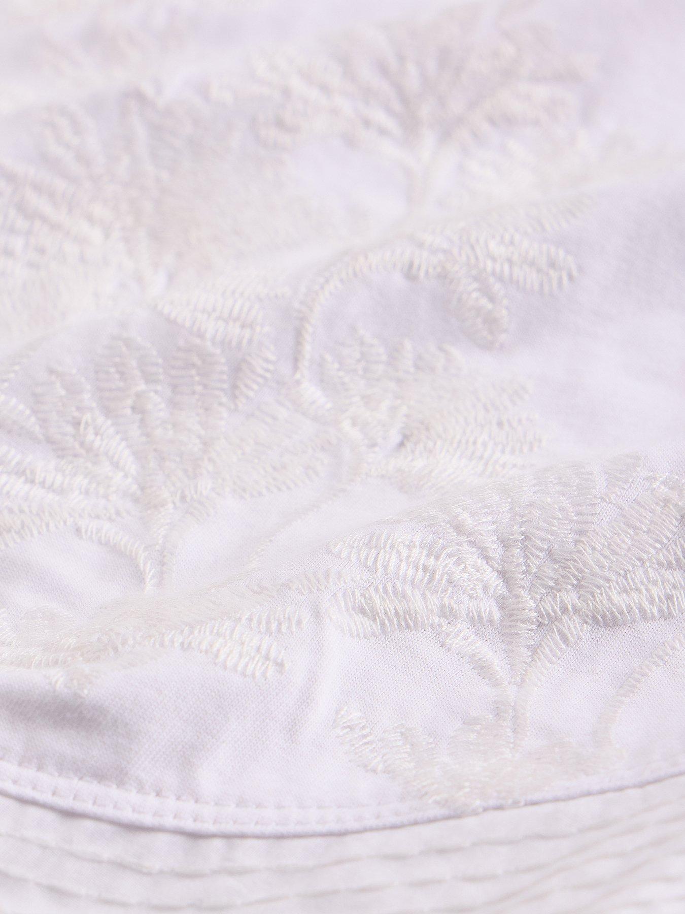 Image 6 of 6 of White Stuff Weaver Notch Embrdoiered Tee - White