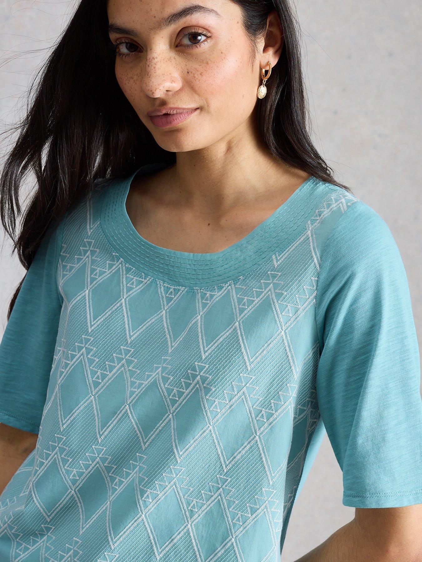 Image 4 of 6 of White Stuff Weaver Broderie Tee