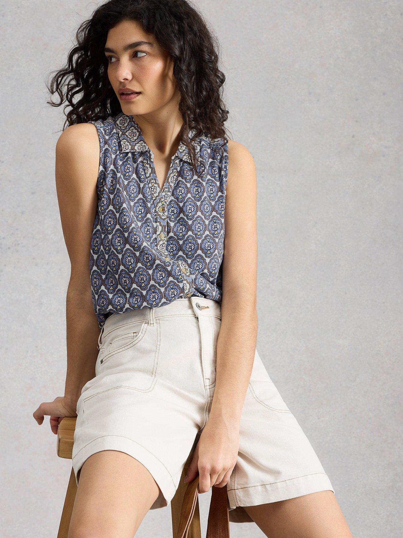 Image 4 of 6 of White Stuff Amy Sleeveless Shirt