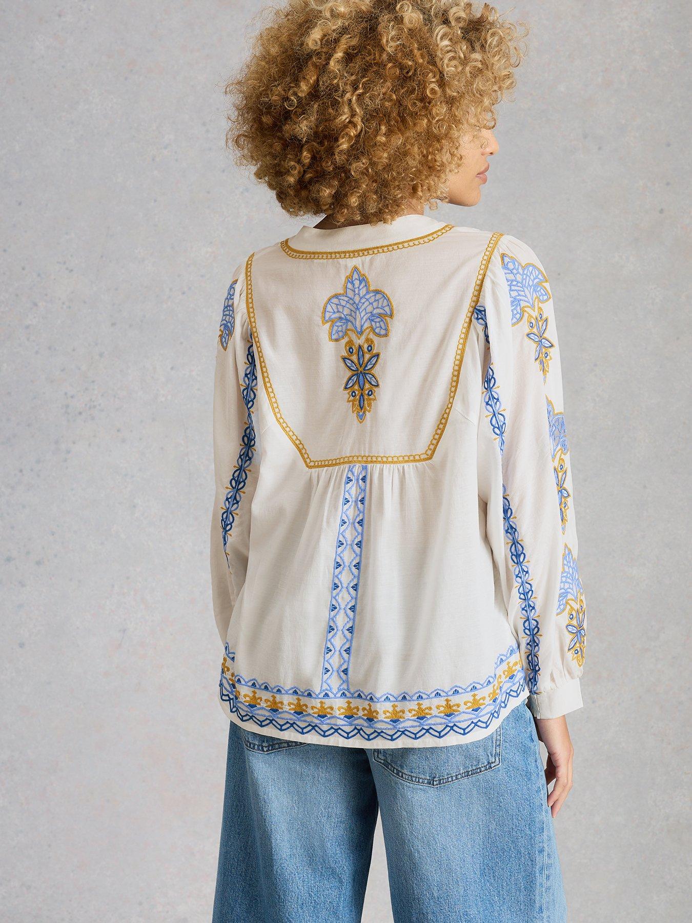 Image 2 of 6 of White Stuff Ciara Embroidered Blouse