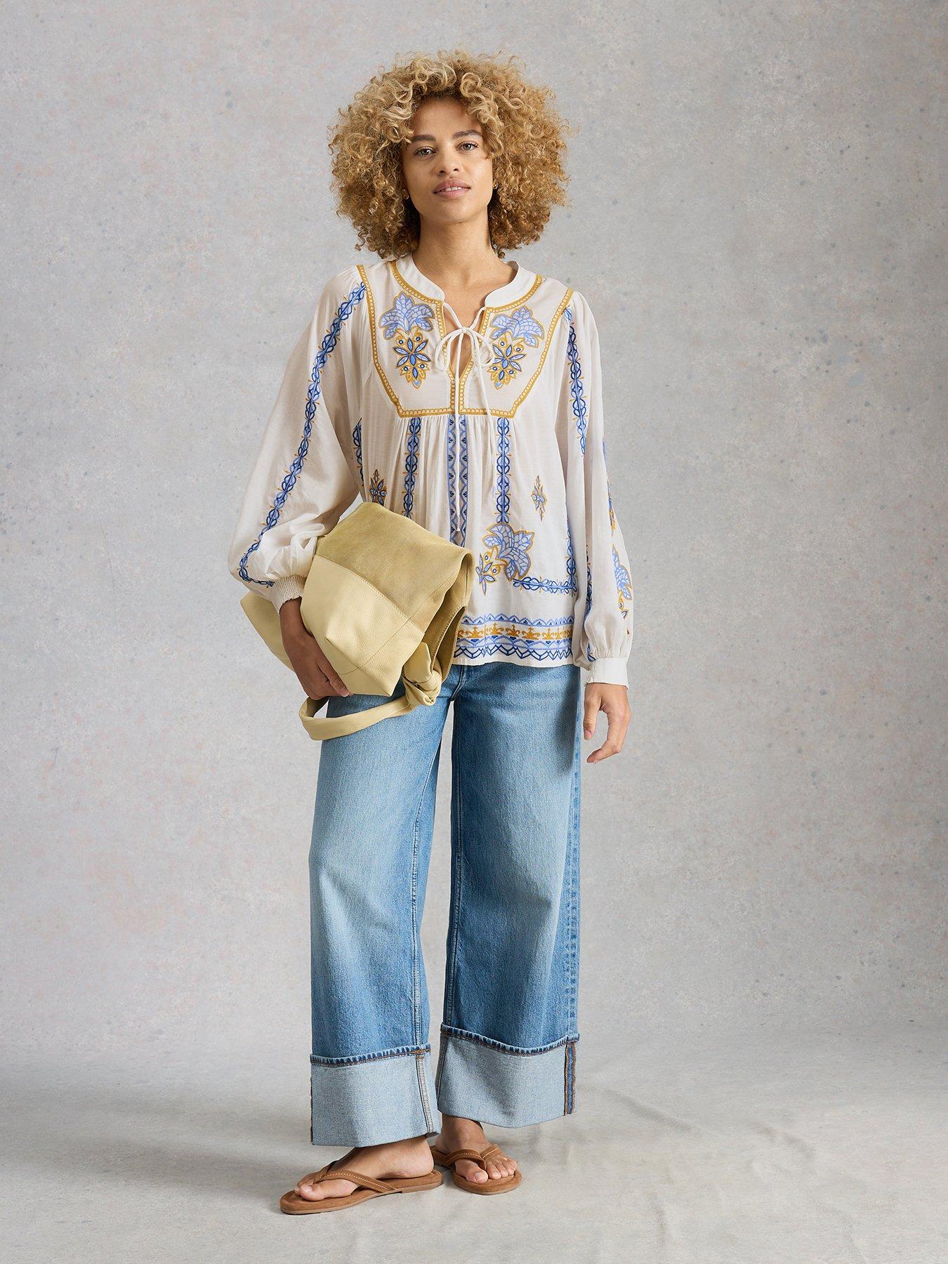 Image 3 of 6 of White Stuff Ciara Embroidered Blouse