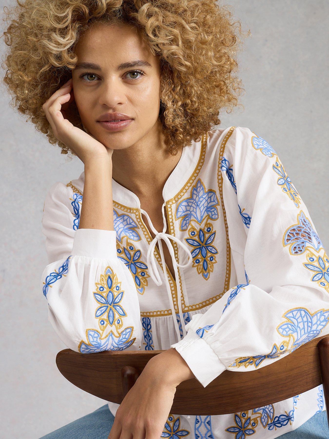 Image 4 of 6 of White Stuff Ciara Embroidered Blouse