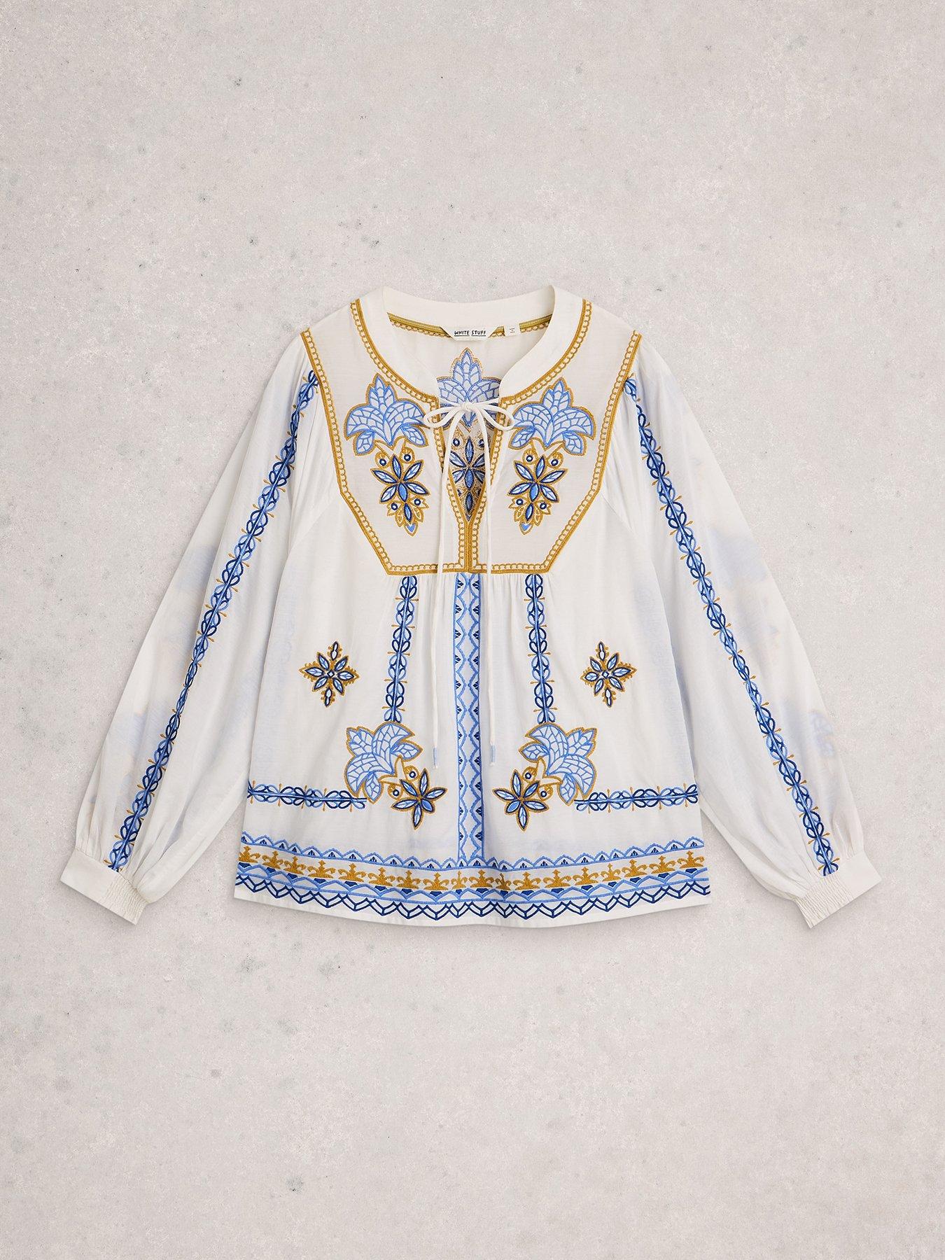 Image 5 of 6 of White Stuff Ciara Embroidered Blouse