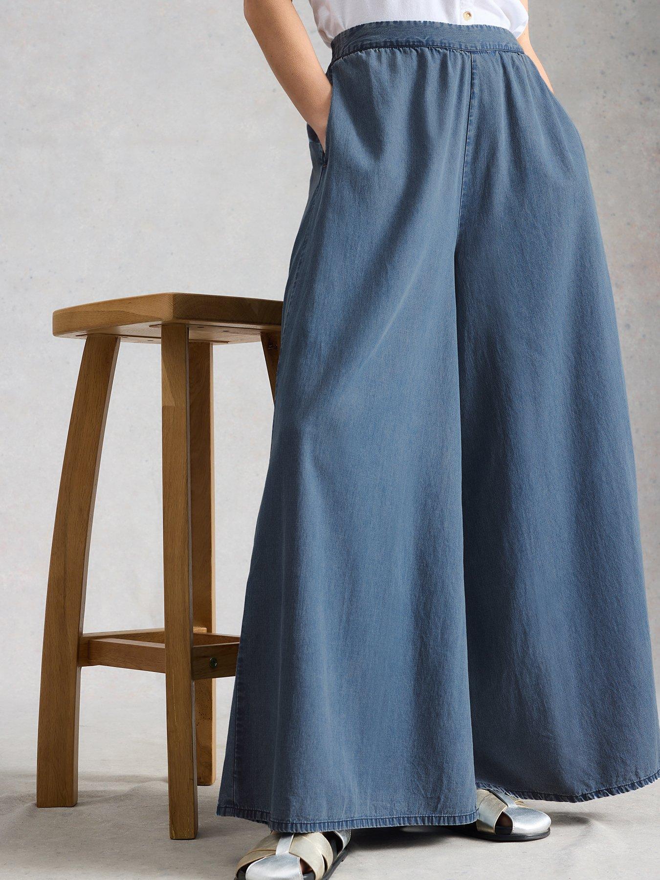 Image 1 of 6 of White Stuff Poppy Palazzo Trouser - Blue