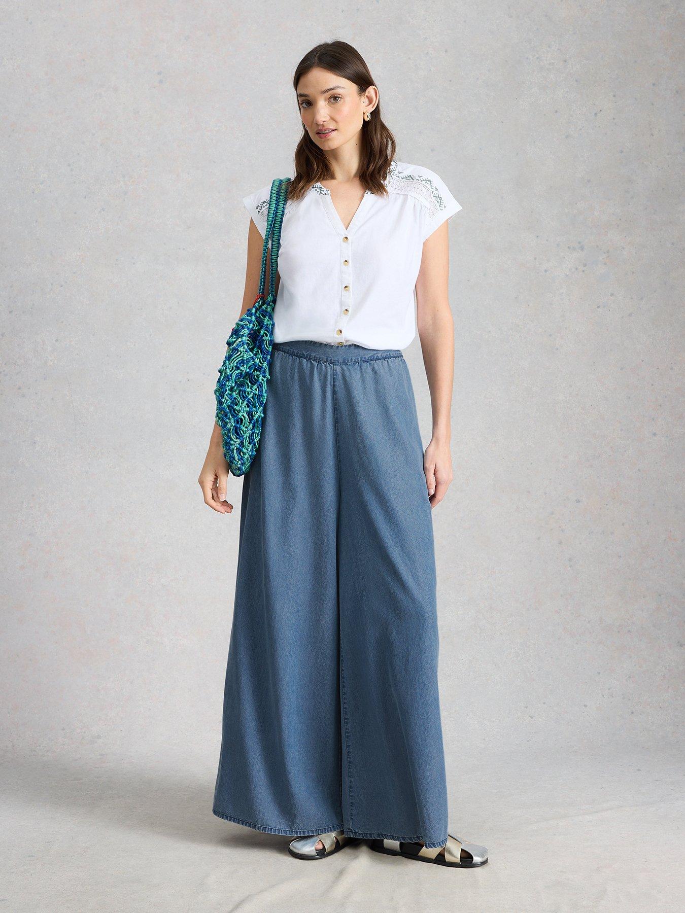 Image 3 of 6 of White Stuff Poppy Palazzo Trouser - Blue