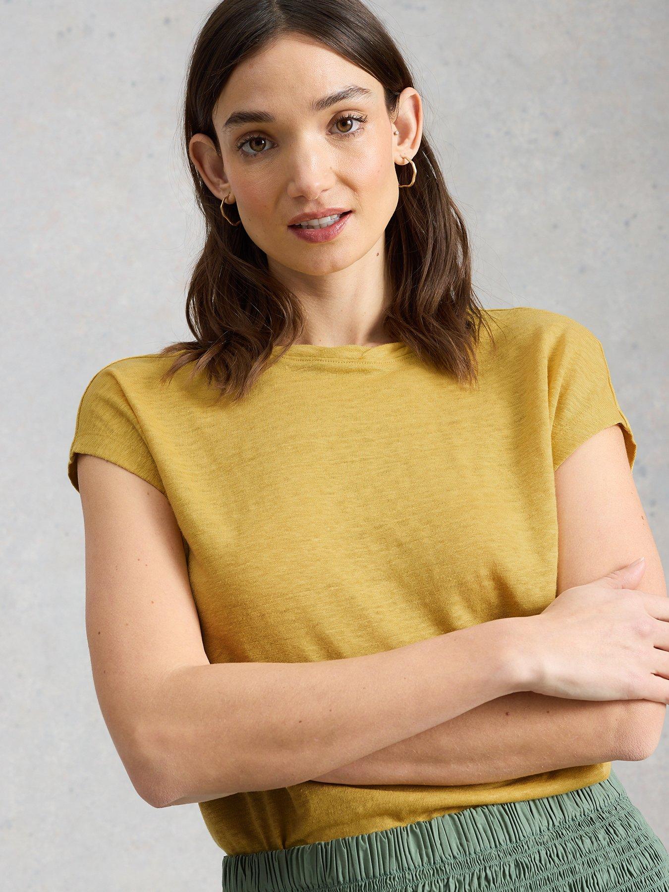 White Stuff Rowan Linen T-Shirt - Yellow