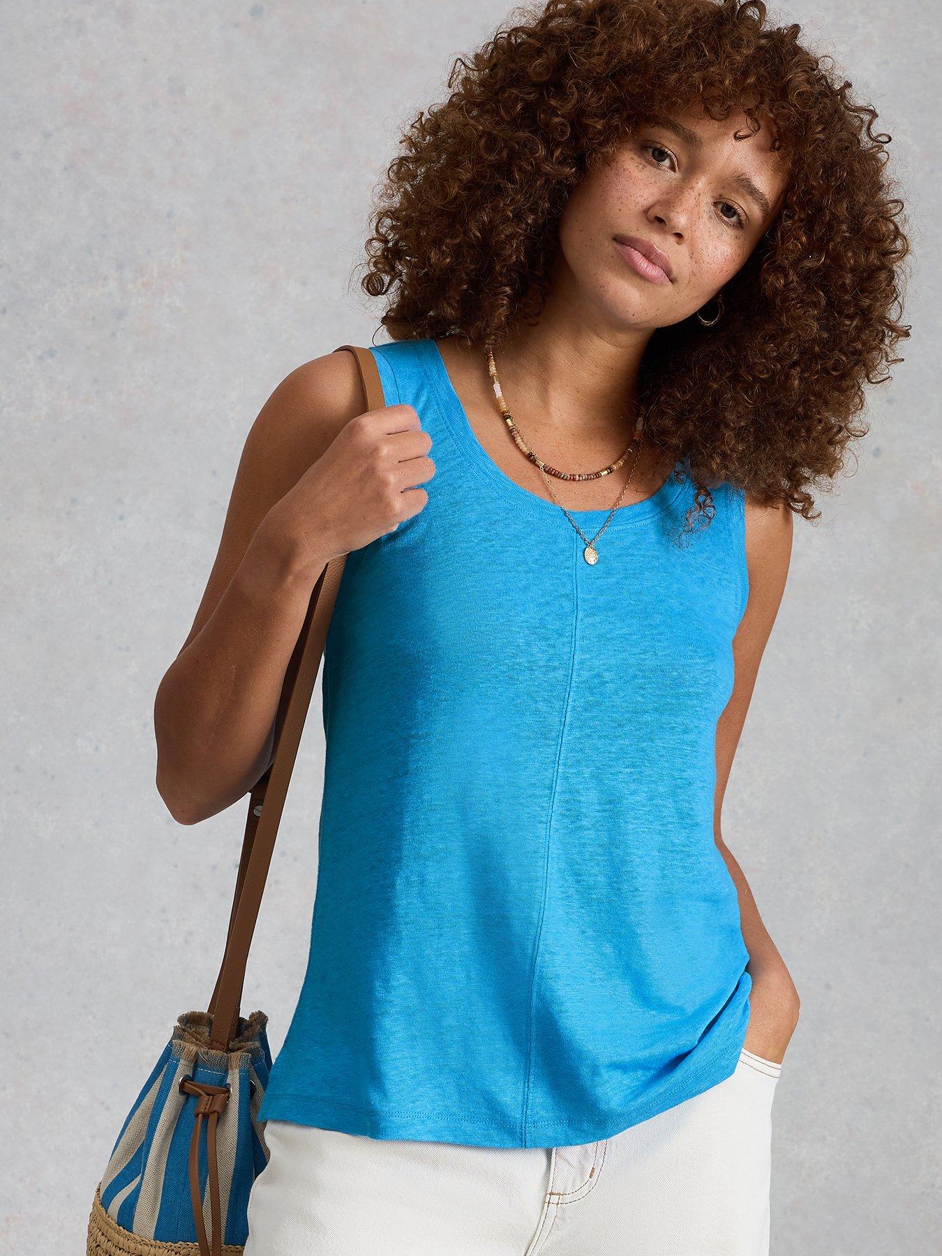 White Stuff Scarlette Linen Vest - Blue