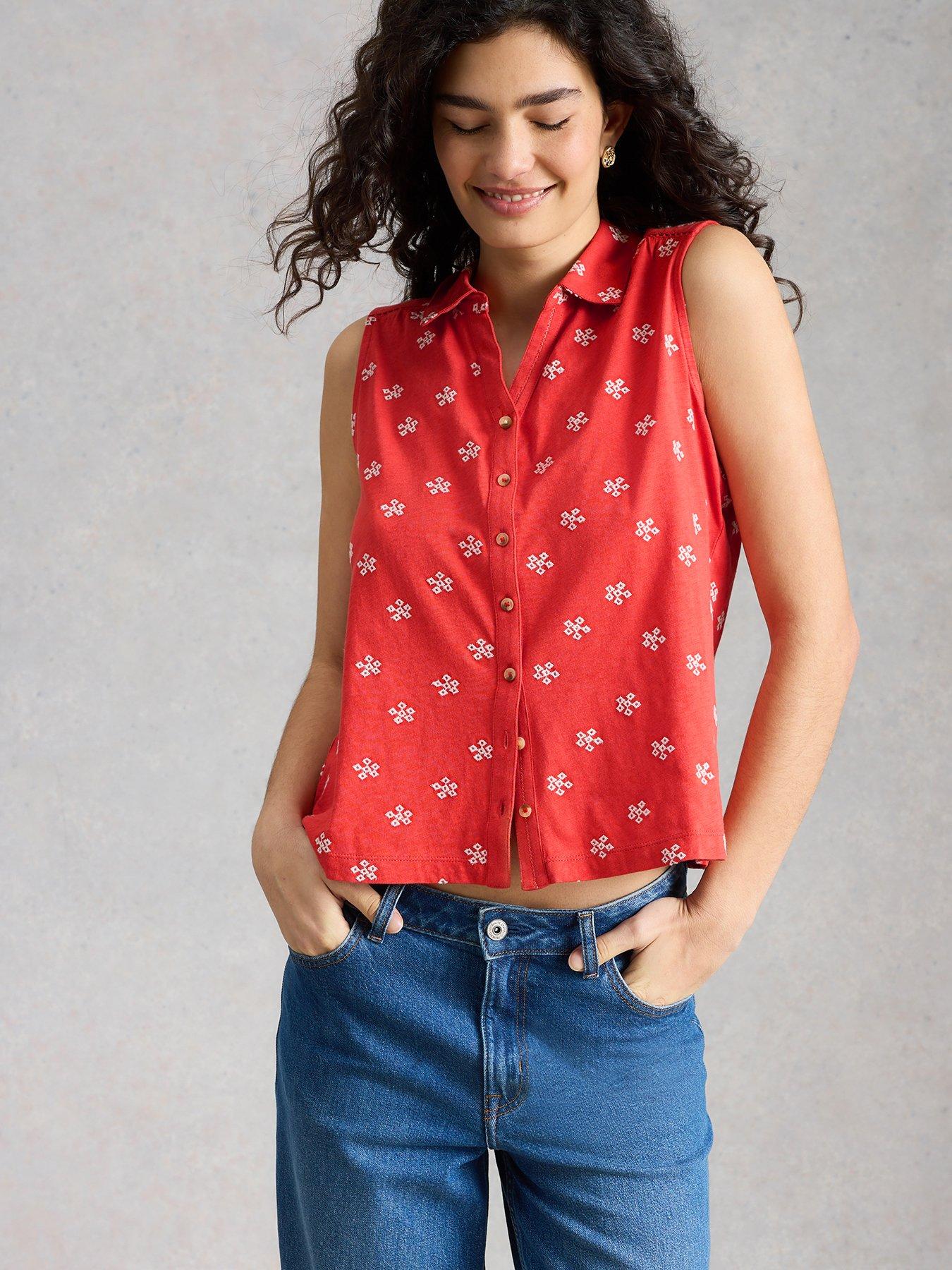 White Stuff Amy Emb Sleeveless Shirt