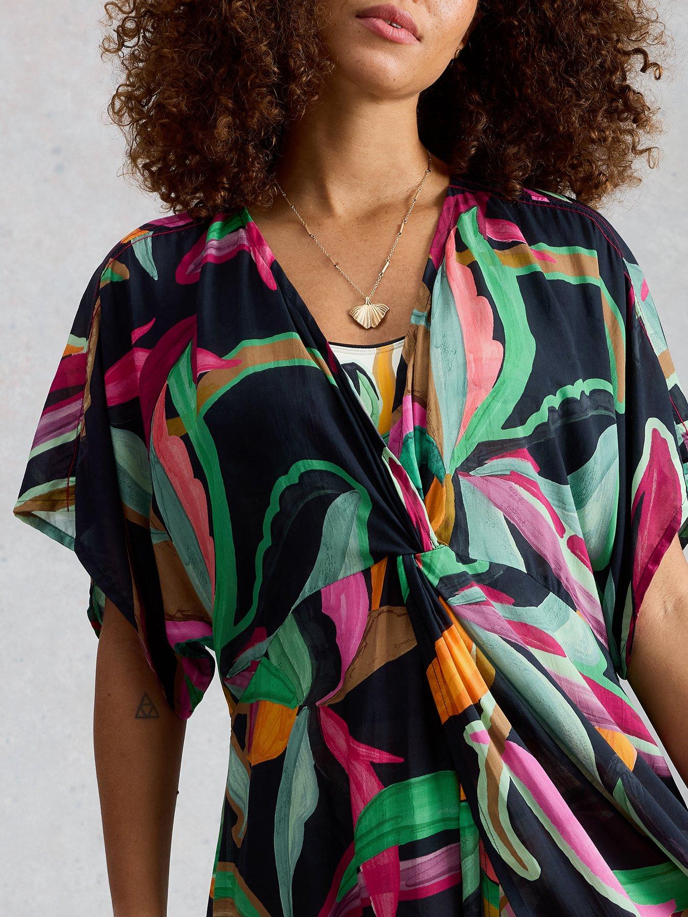 Image 4 of 6 of White Stuff Mini Cleo Cover Up Kimono - Black