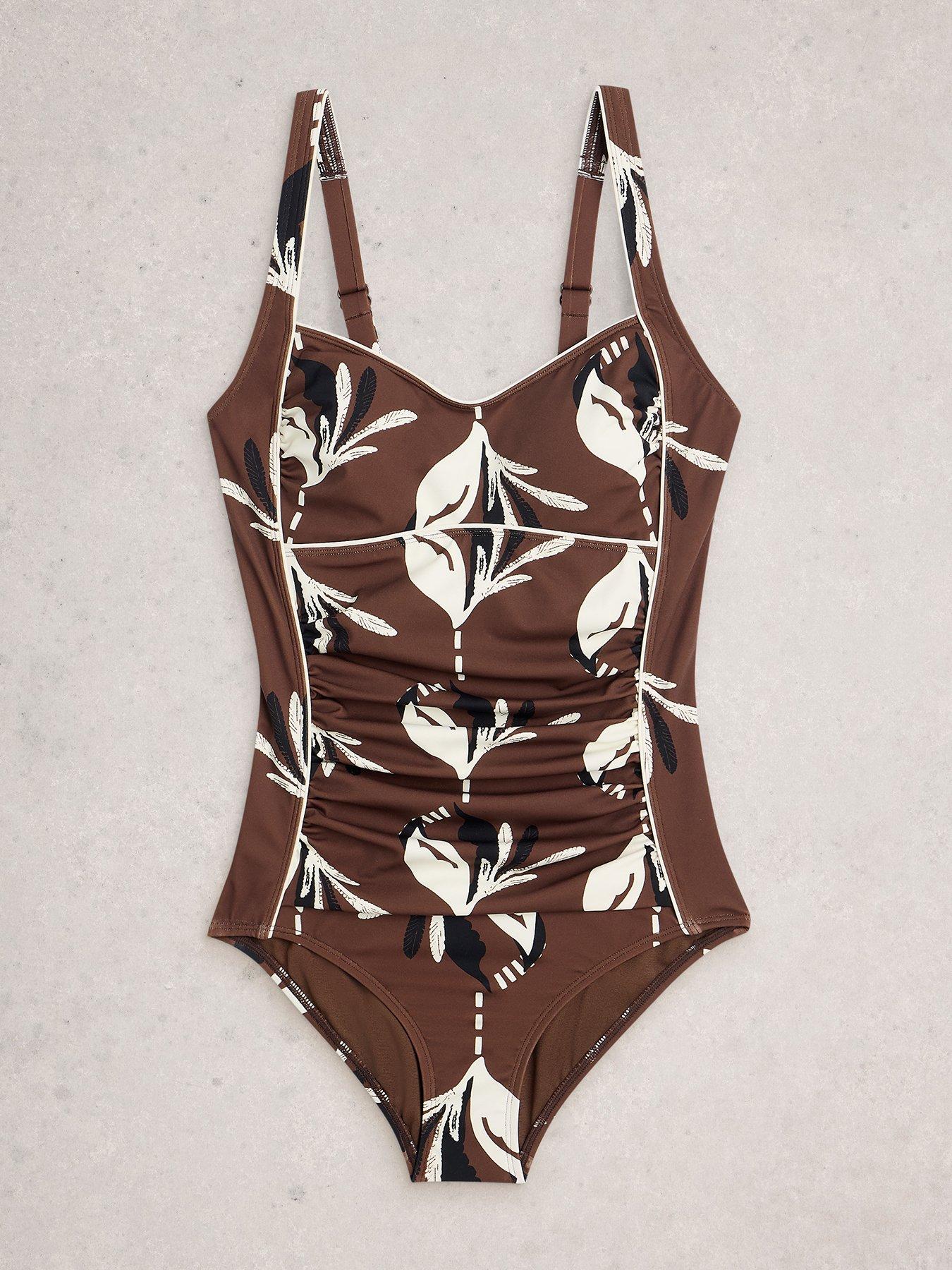 Image 5 of 6 of White Stuff Splash Control Swimsuit - Brown