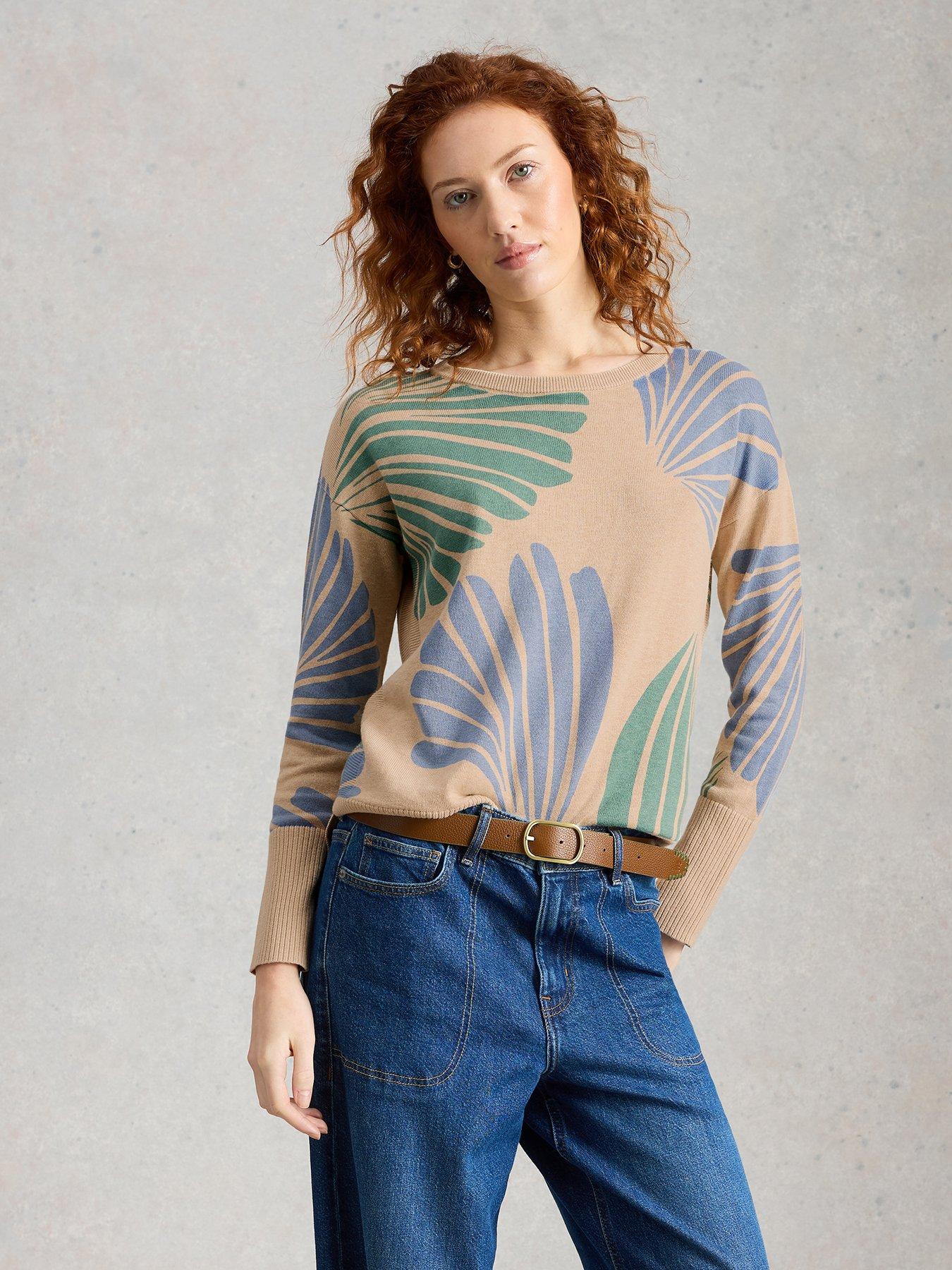 White Stuff Olive Print Jumper - Beige