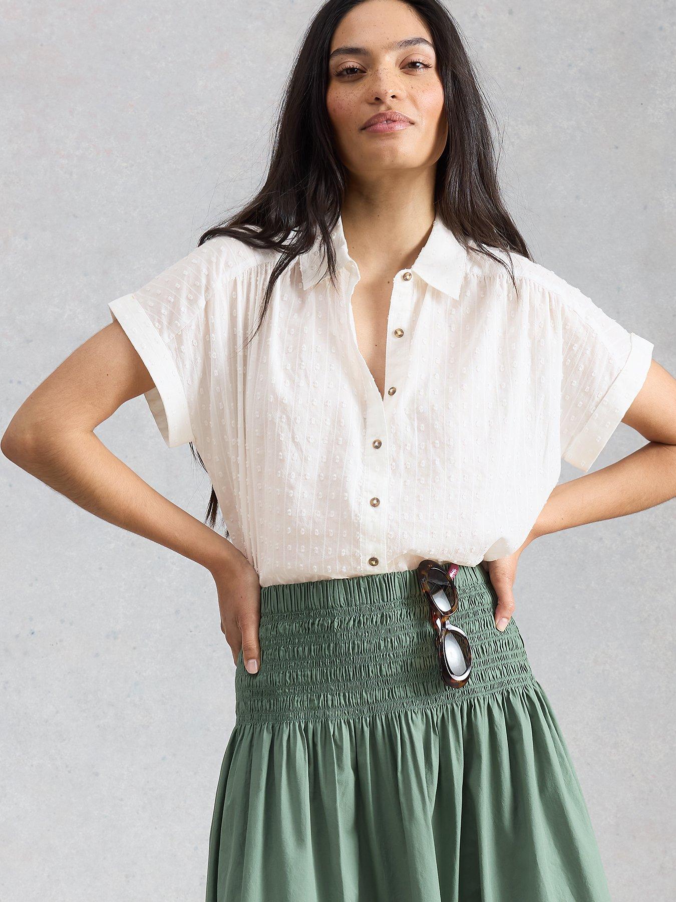 Image 4 of 6 of White Stuff Orla Button Through Shirt - White