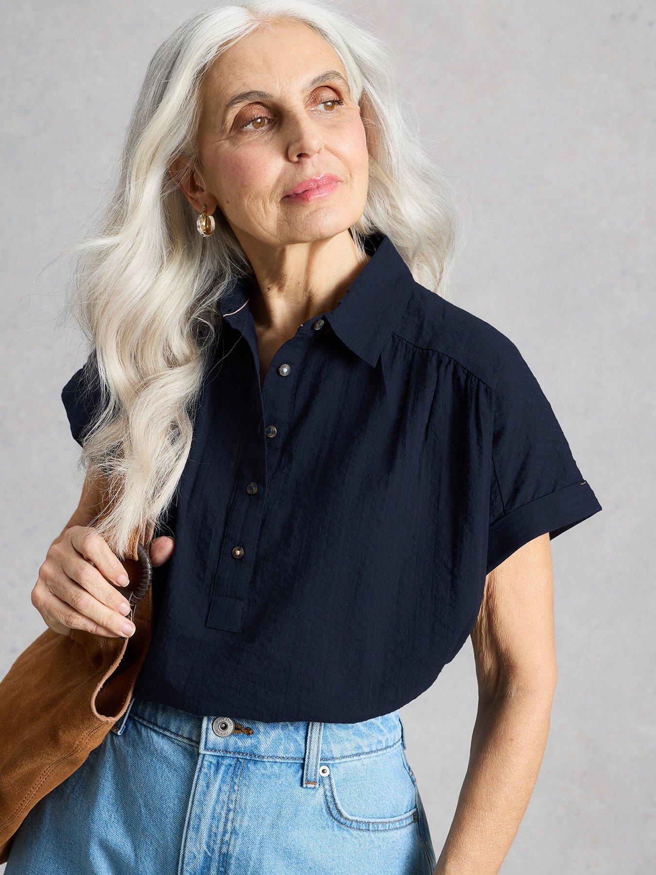White Stuff Orla Pop Over Shirt - Blue