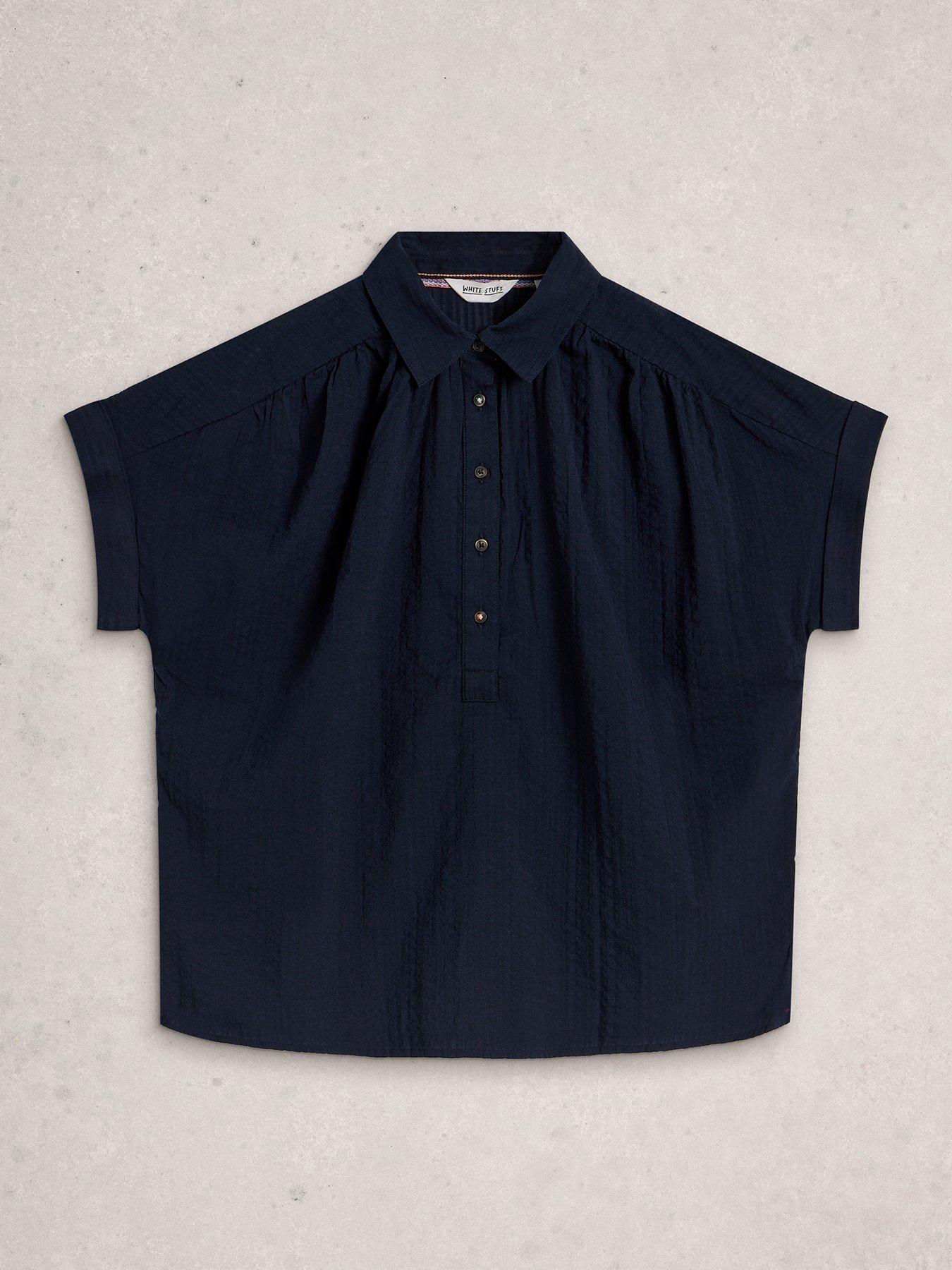 Image 5 of 6 of White Stuff Orla Pop Over Shirt - Blue