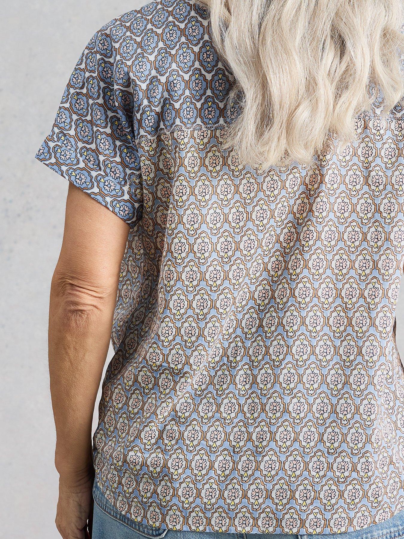 Image 2 of 6 of White Stuff Orla Pop Over Shirt - Blue