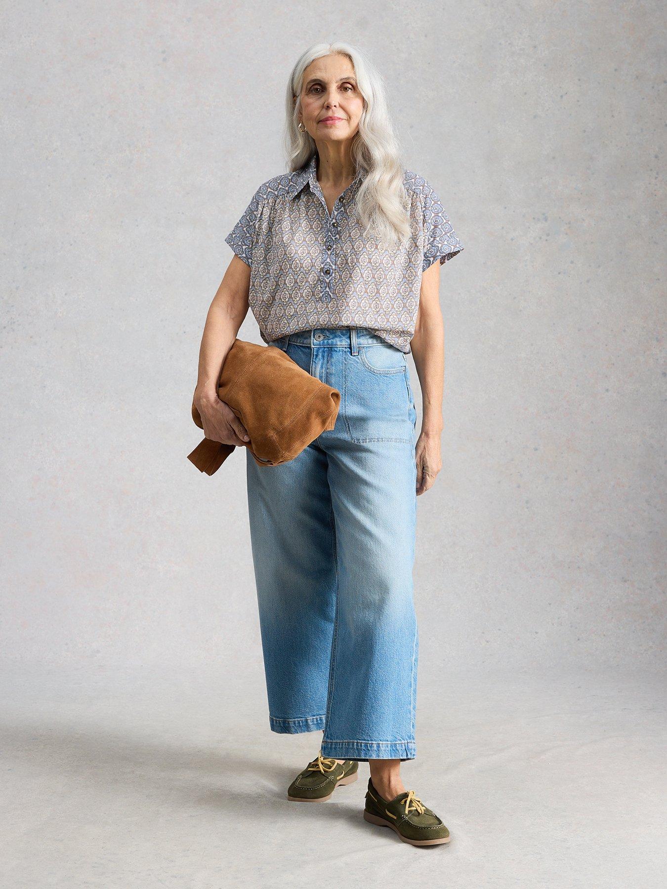 Image 3 of 6 of White Stuff Orla Pop Over Shirt - Blue