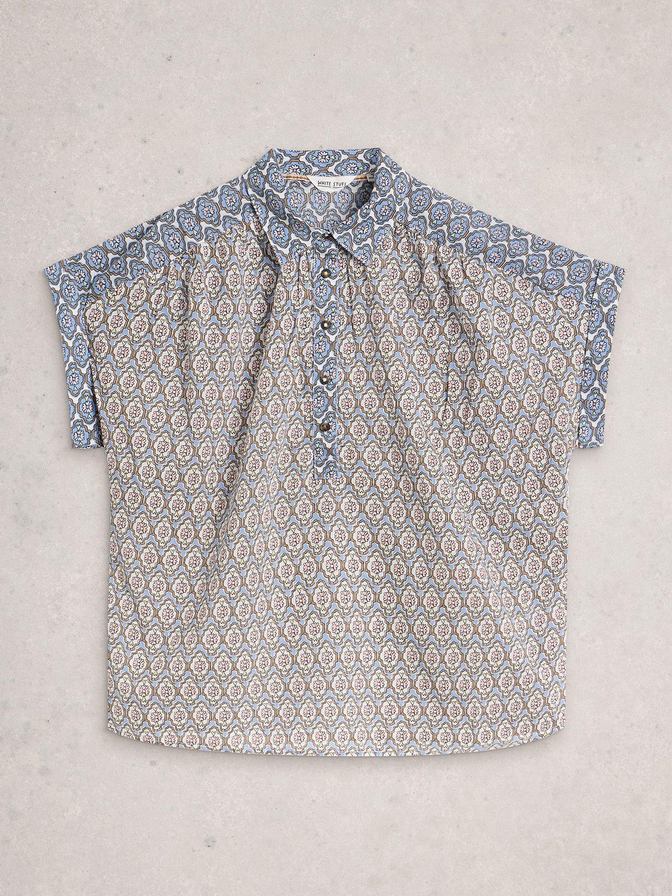 Image 5 of 6 of White Stuff Orla Pop Over Shirt - Blue