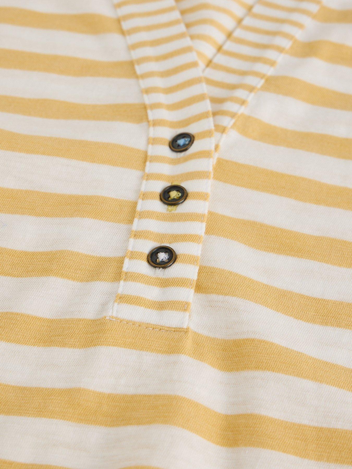 Image 6 of 6 of White Stuff Nora Notch Stripe Vest Top - Yellow