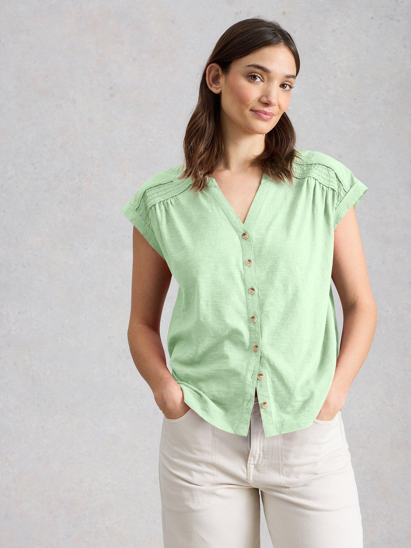 White Stuff Billie Button Shirt - Green