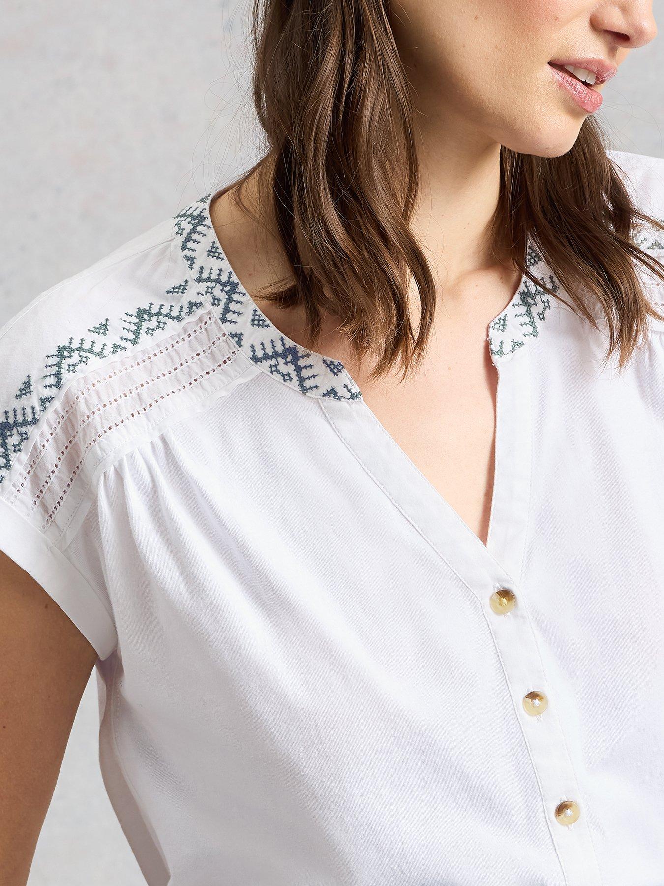 Image 4 of 6 of White Stuff Billie Emb Button Shirt