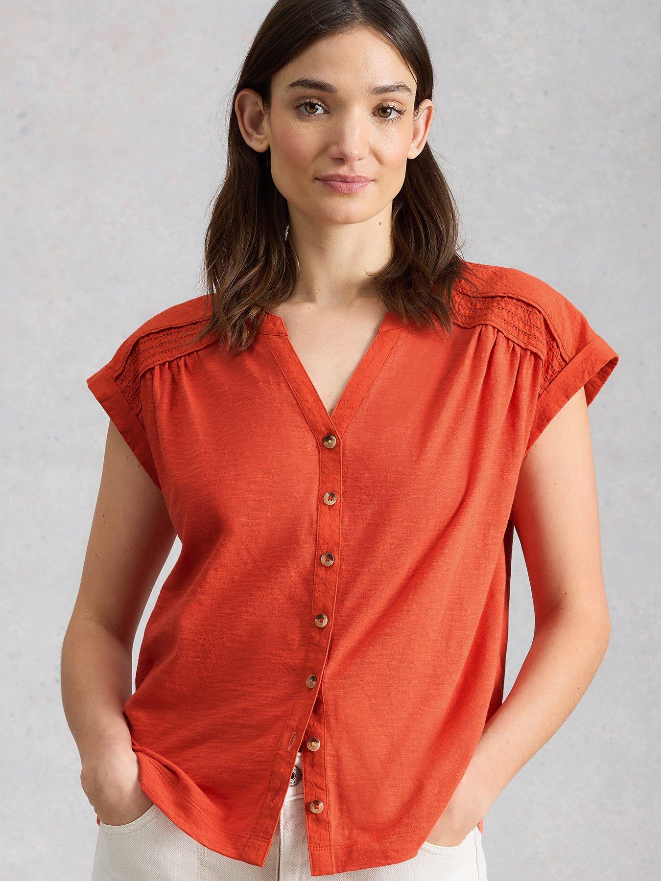 White Stuff Billie Button Shirt - Red