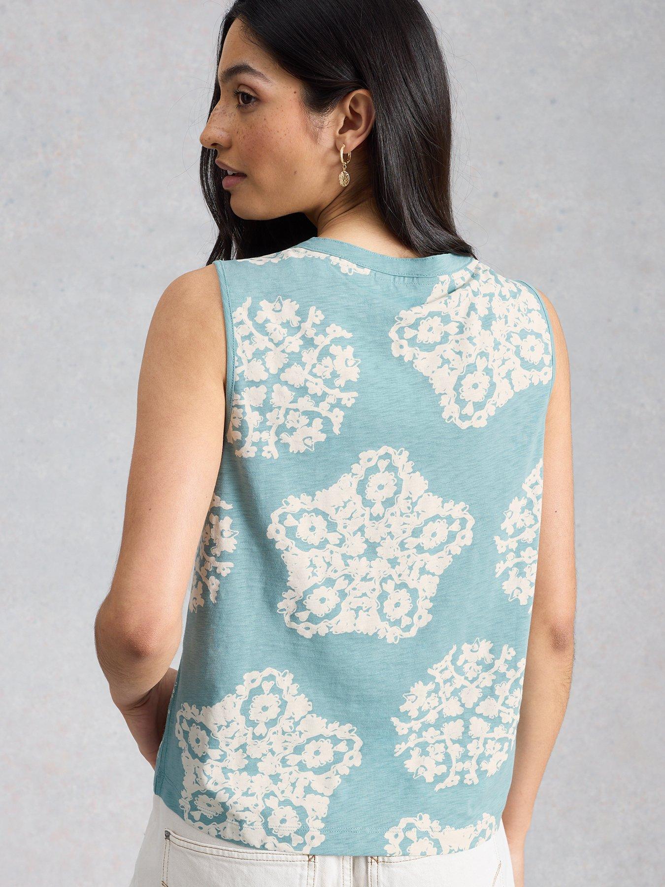 Image 2 of 6 of White Stuff Nora Notch Vest Top - Blue