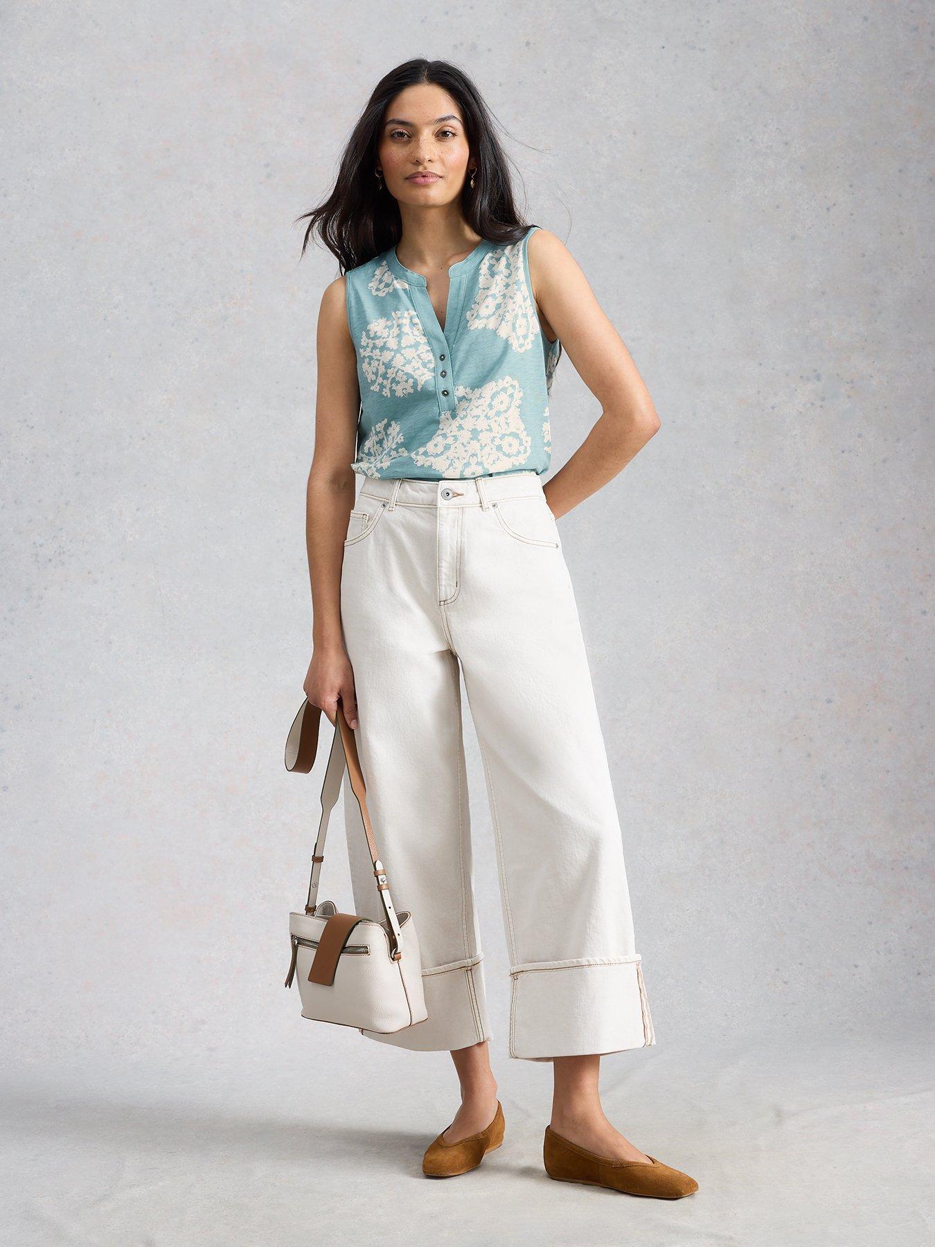Image 3 of 6 of White Stuff Nora Notch Vest Top - Blue