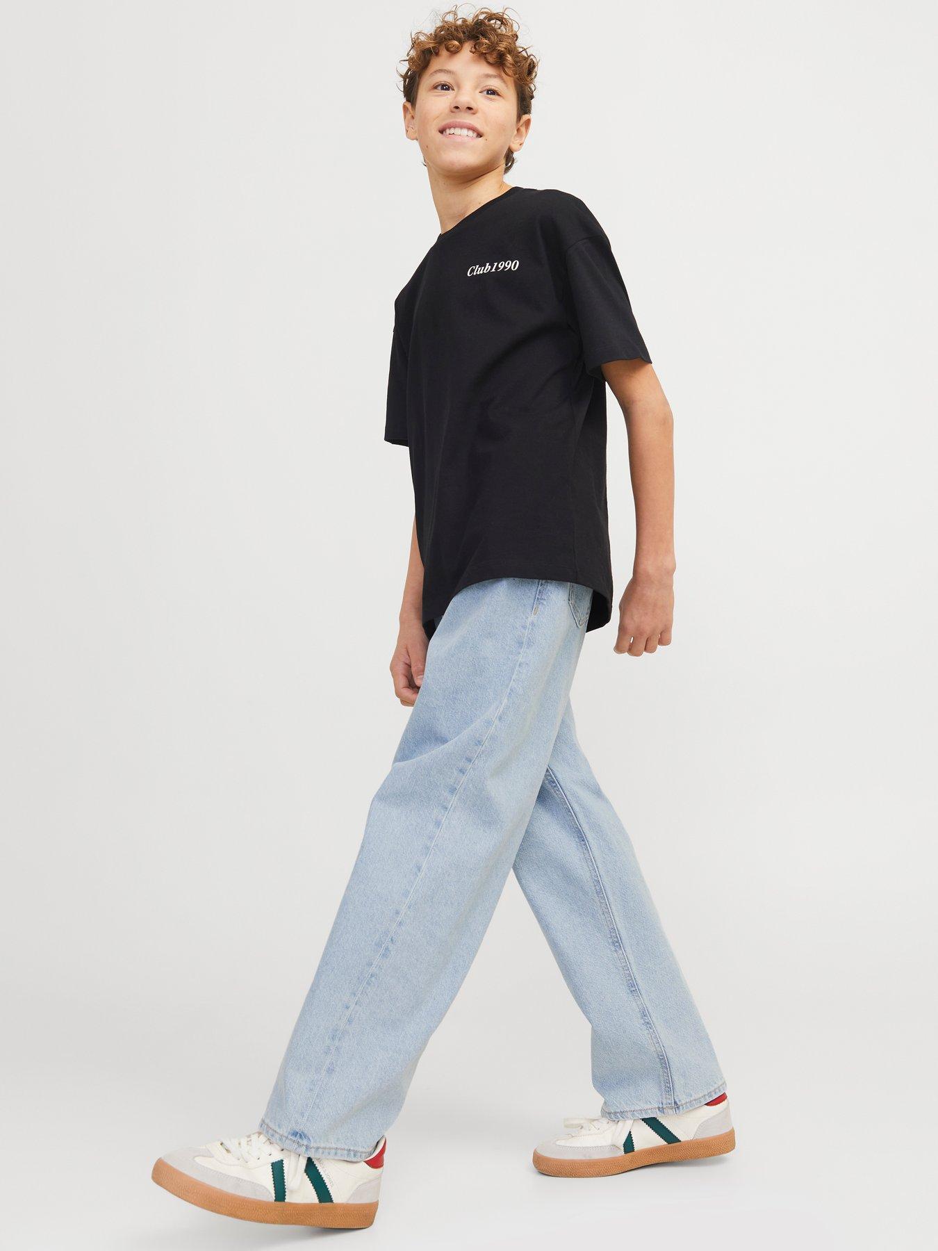 Jack & Jones Junior: Boys Alex Original 851 Wide Leg Jeans - Denim