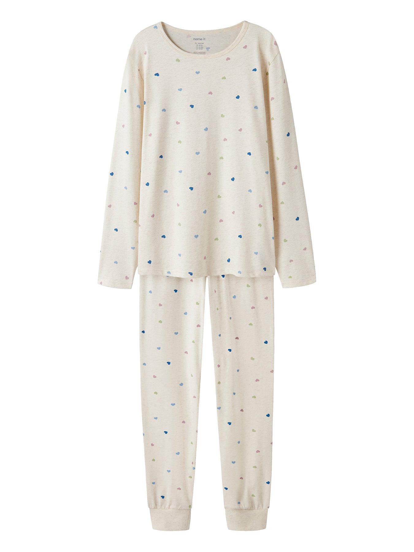 Name It Girls Spot Print Pyjamas - Cream