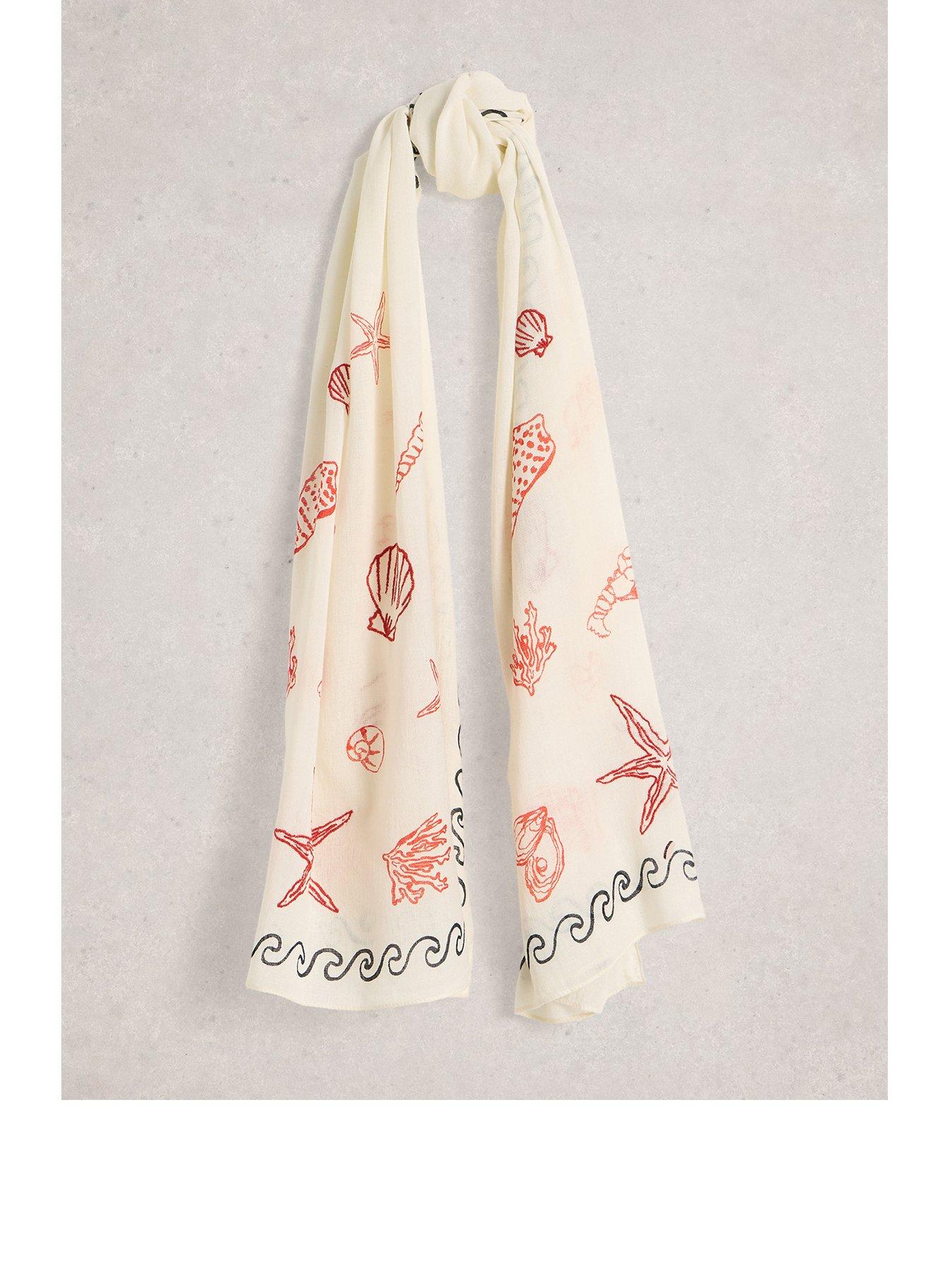 Image 1 of 3 of White Stuff Embroidered Shell Scarf