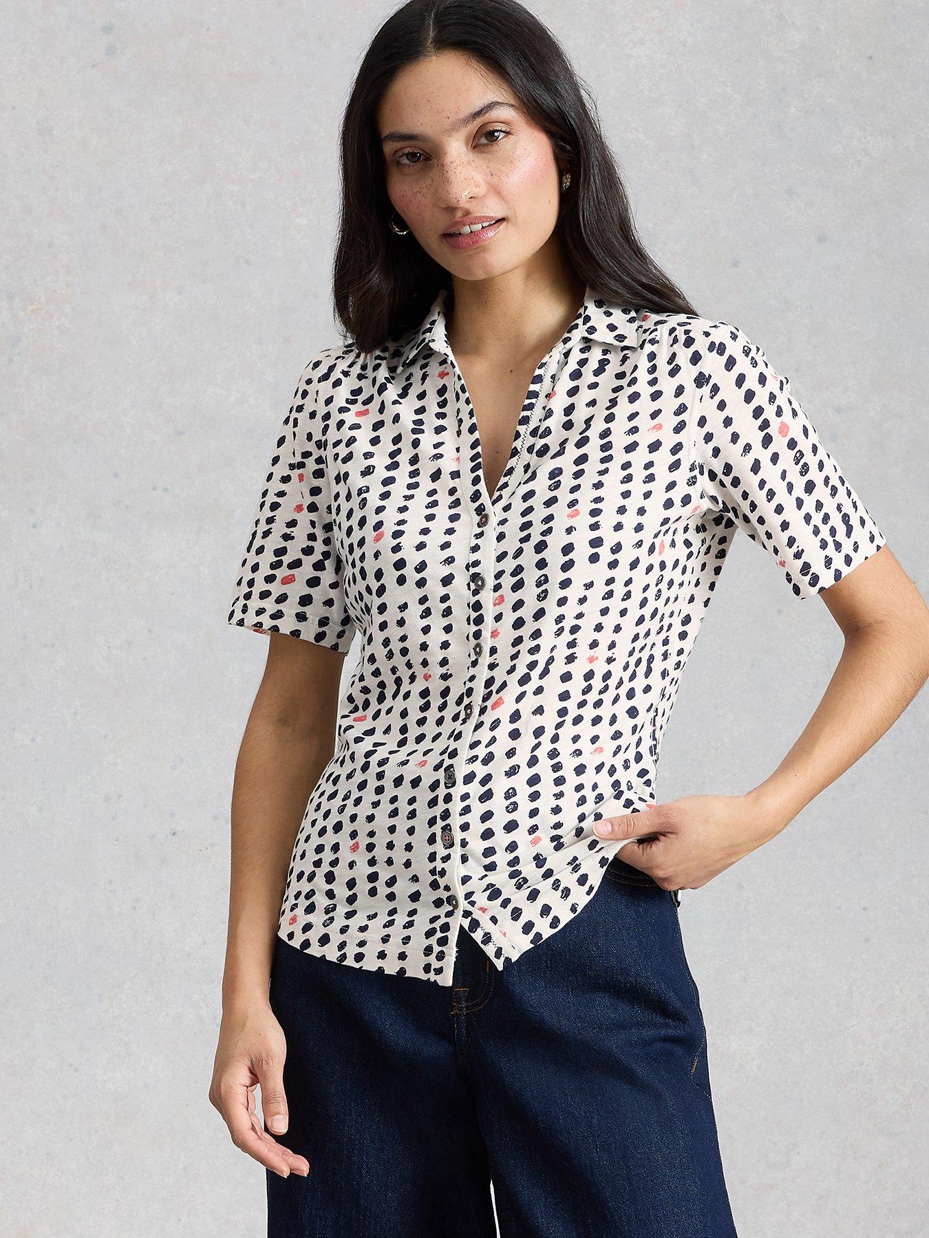 White Stuff Annie Short Sleeve Jersey Shirt - Ivory