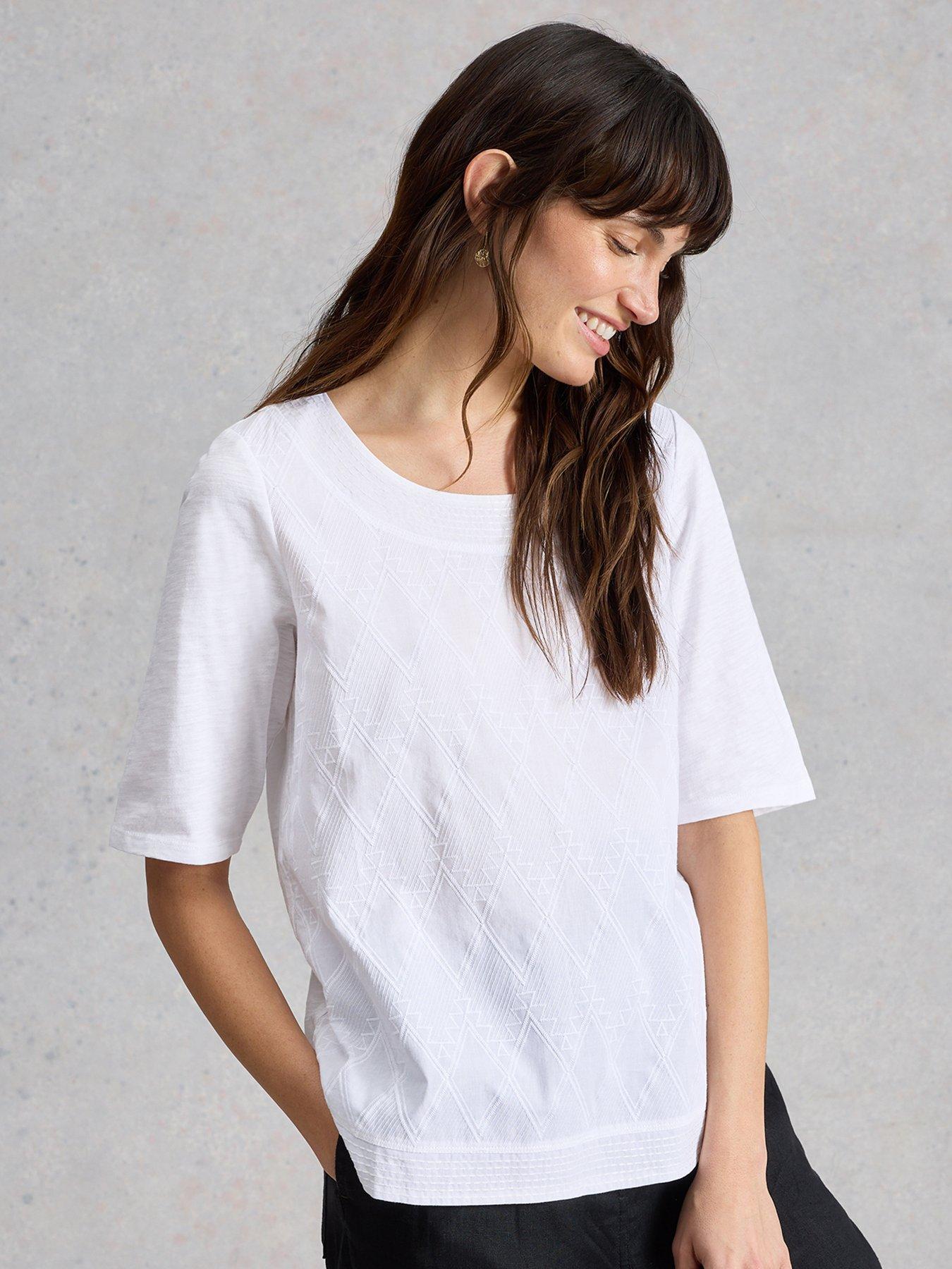 White Stuff Weaver Broderie T-Shirt - White