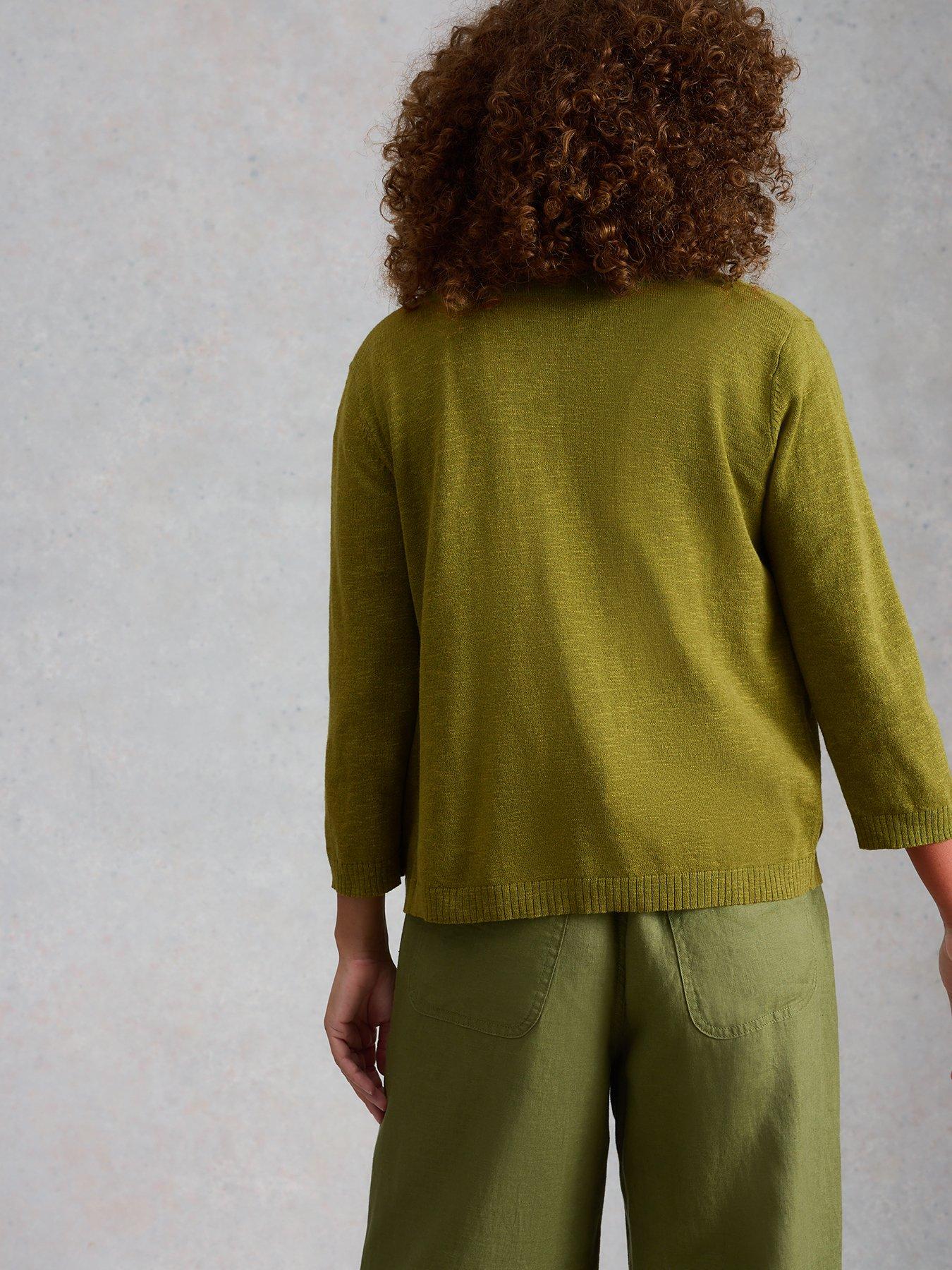 Image 2 of 6 of White Stuff Nova Linen Blend Cardigan - Green