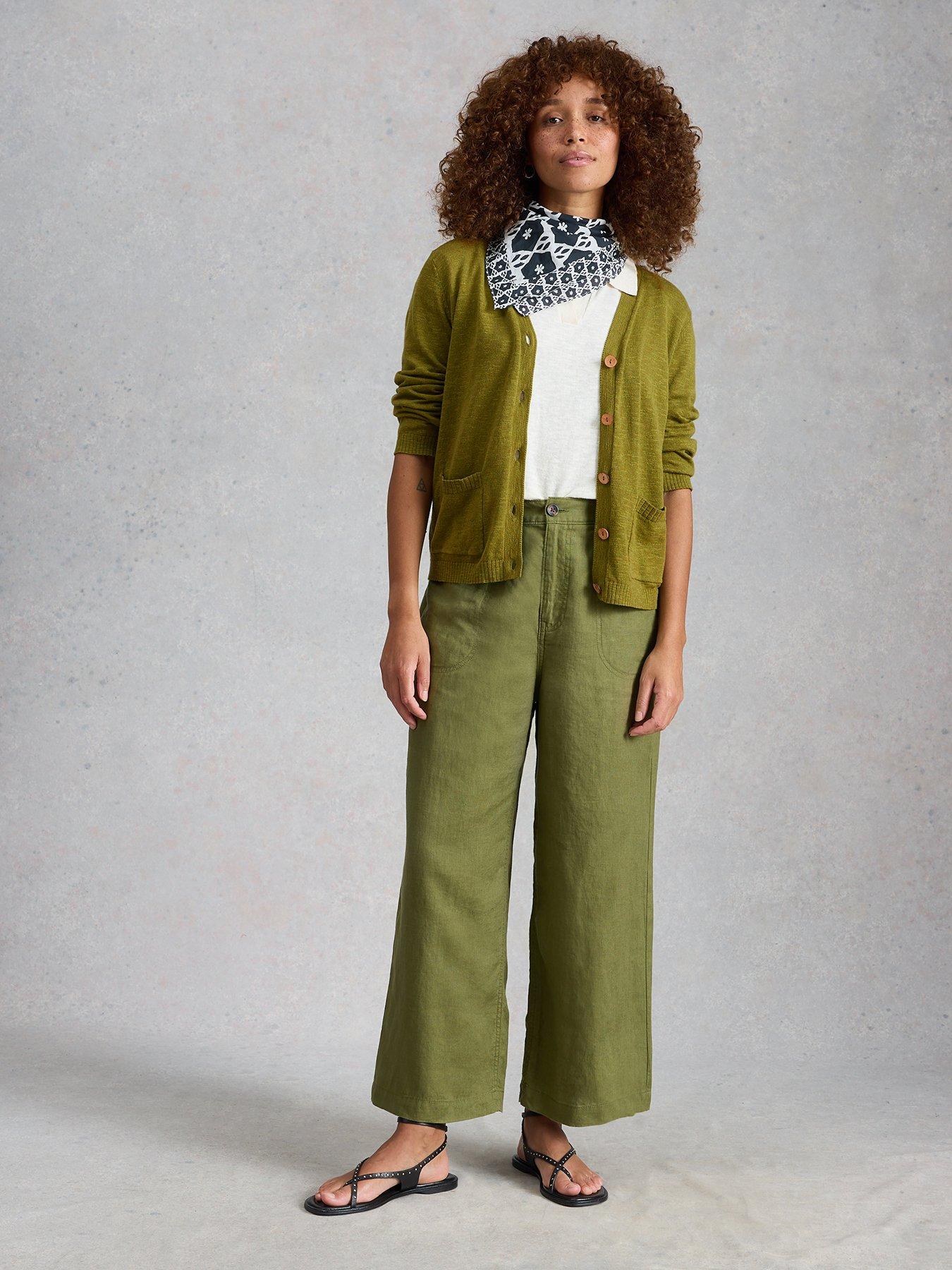 Image 3 of 6 of White Stuff Nova Linen Blend Cardigan - Green