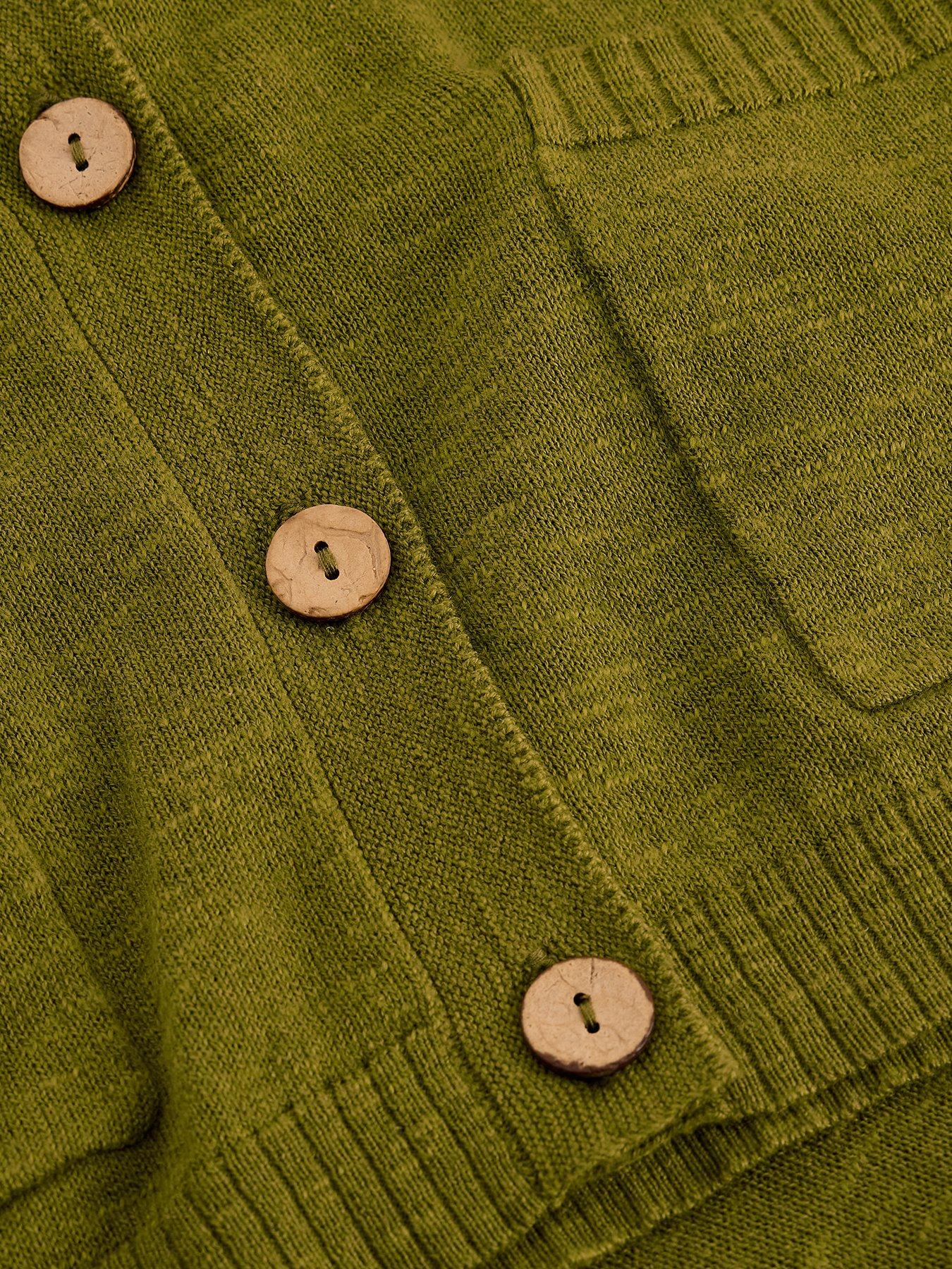 Image 6 of 6 of White Stuff Nova Linen Blend Cardigan - Green