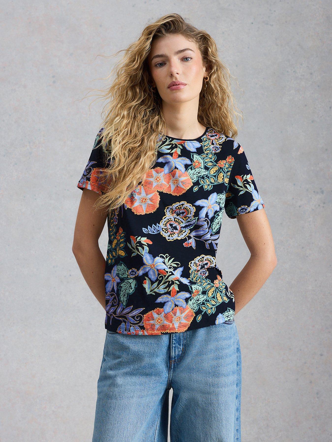 White Stuff Abbie Tee, Blue, Size 16, Women