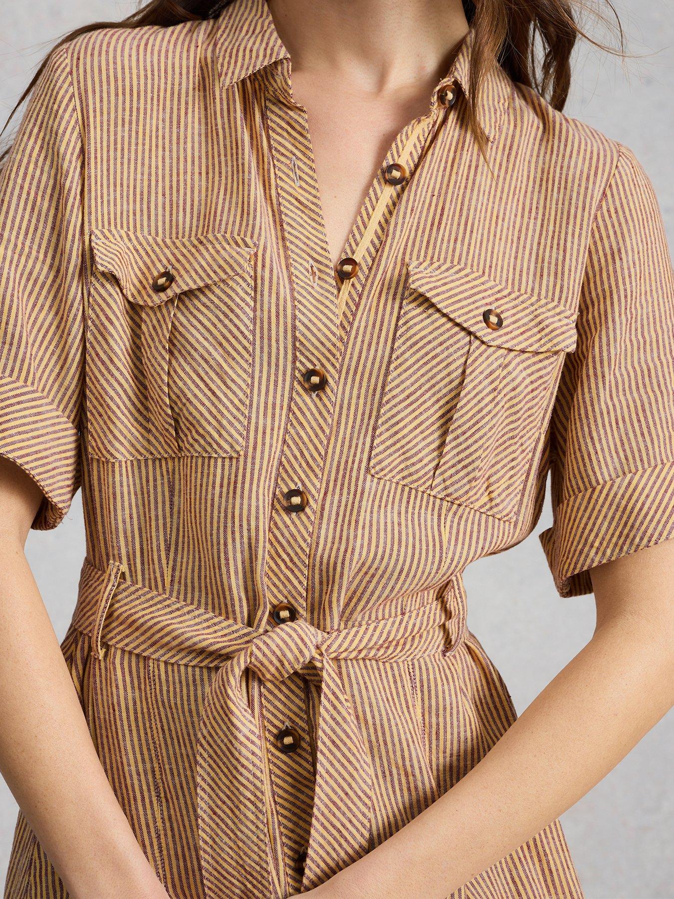 Image 4 of 6 of White Stuff Tiff Linen Blend Shirt Dress