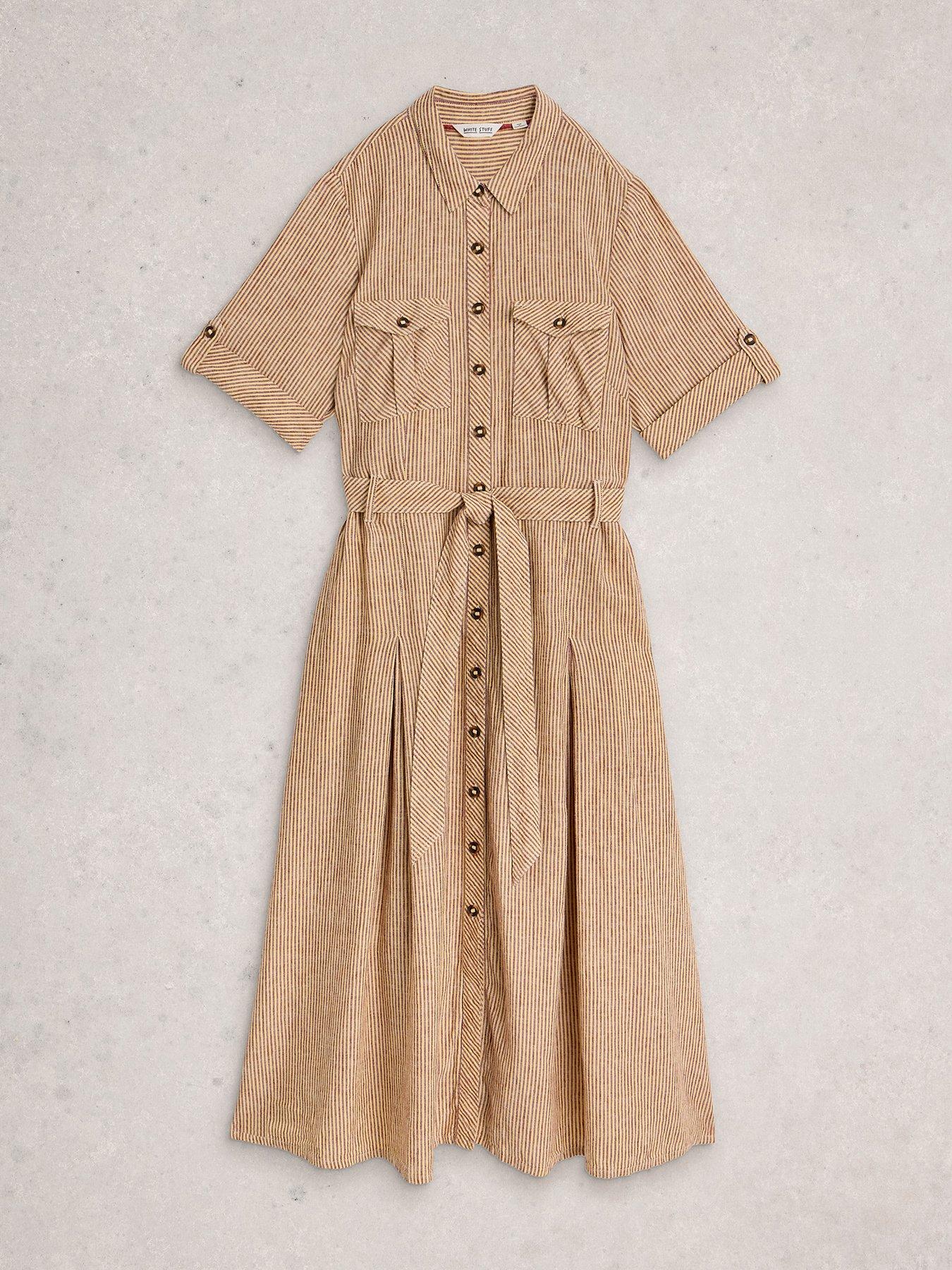 Image 5 of 6 of White Stuff Tiff Linen Blend Shirt Dress