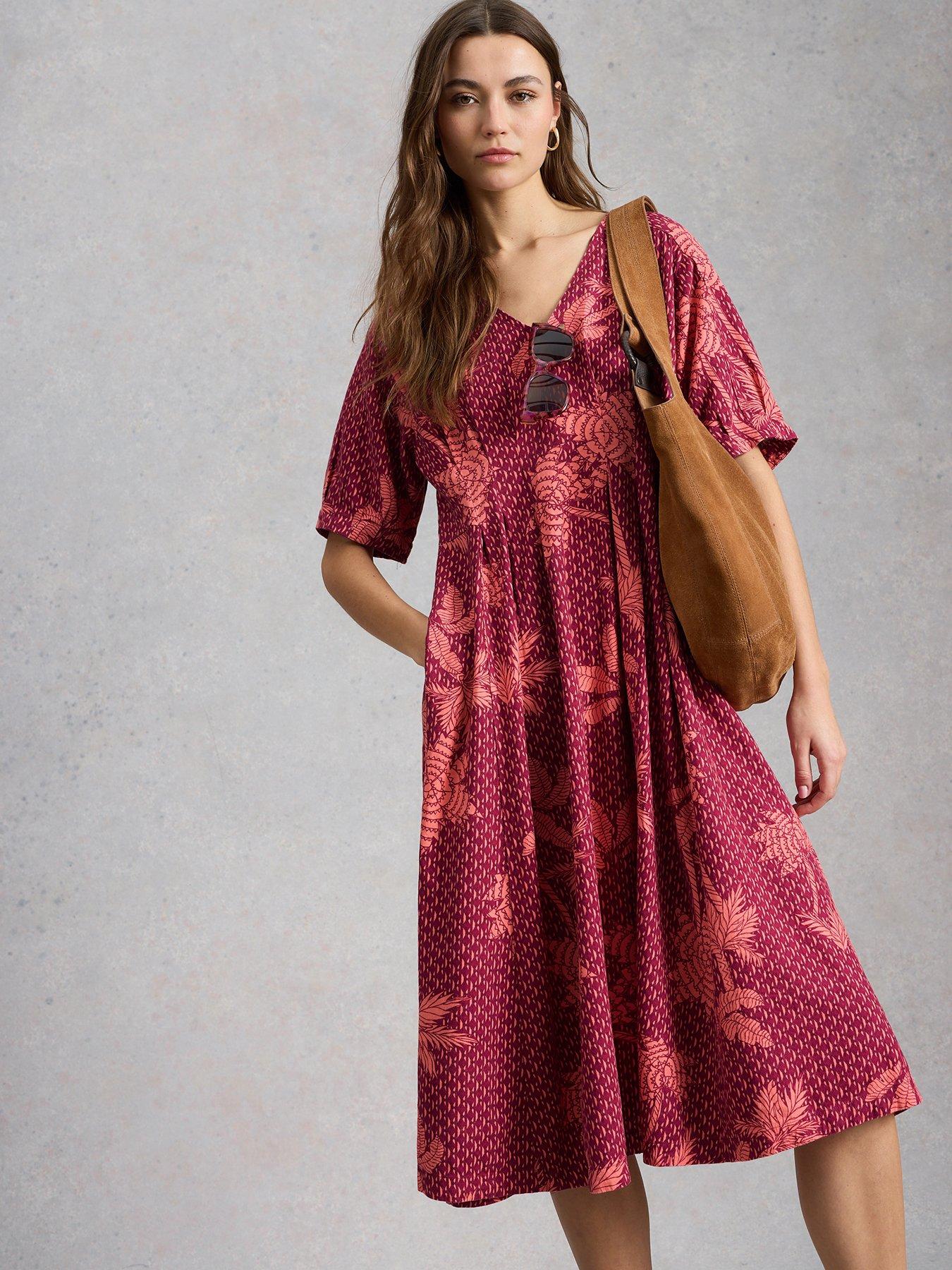 White Stuff Kate Linen Blend Dress - Pink