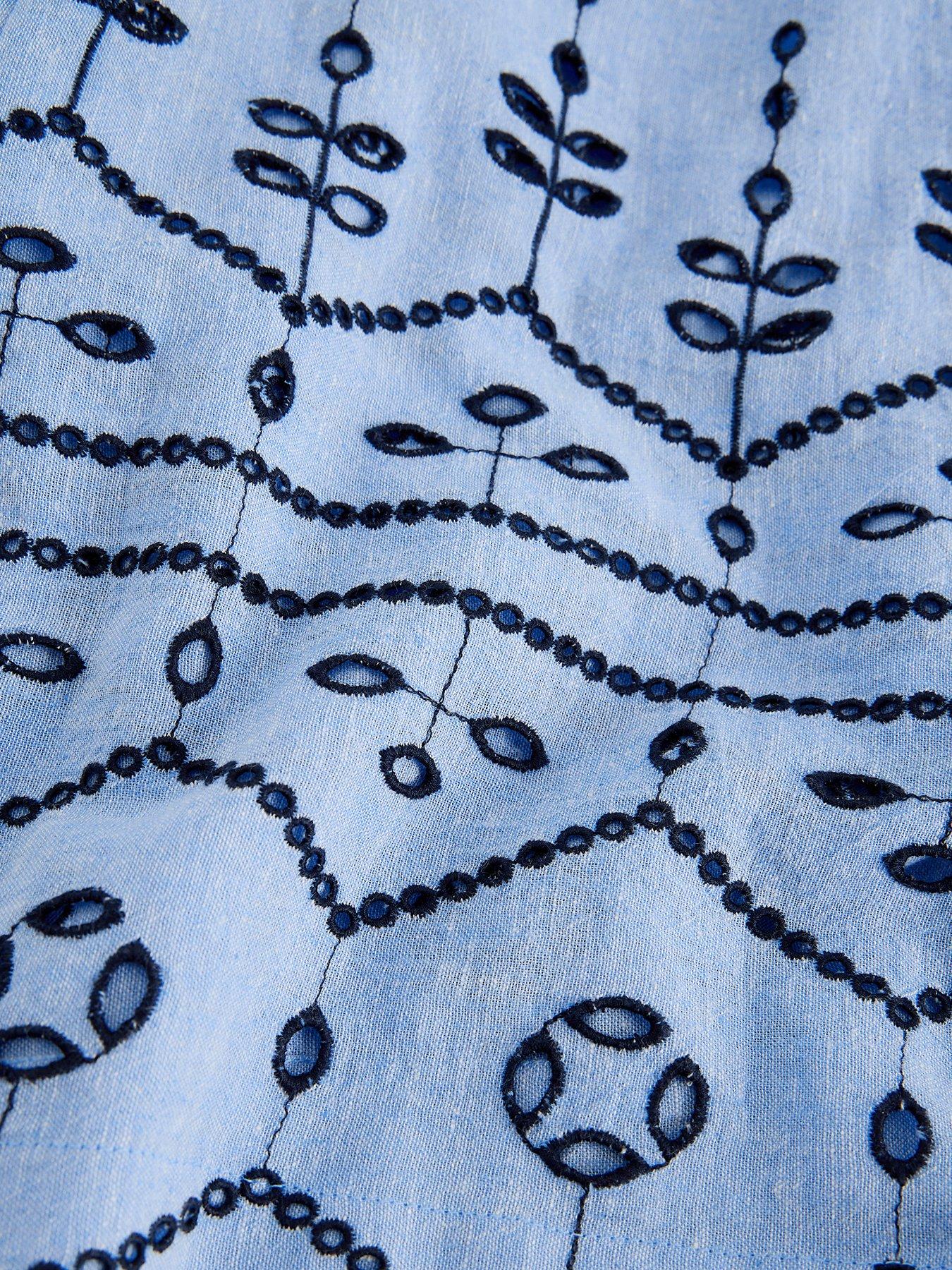 Image 6 of 6 of White Stuff Kate Broderie Midi Dress - Blue
