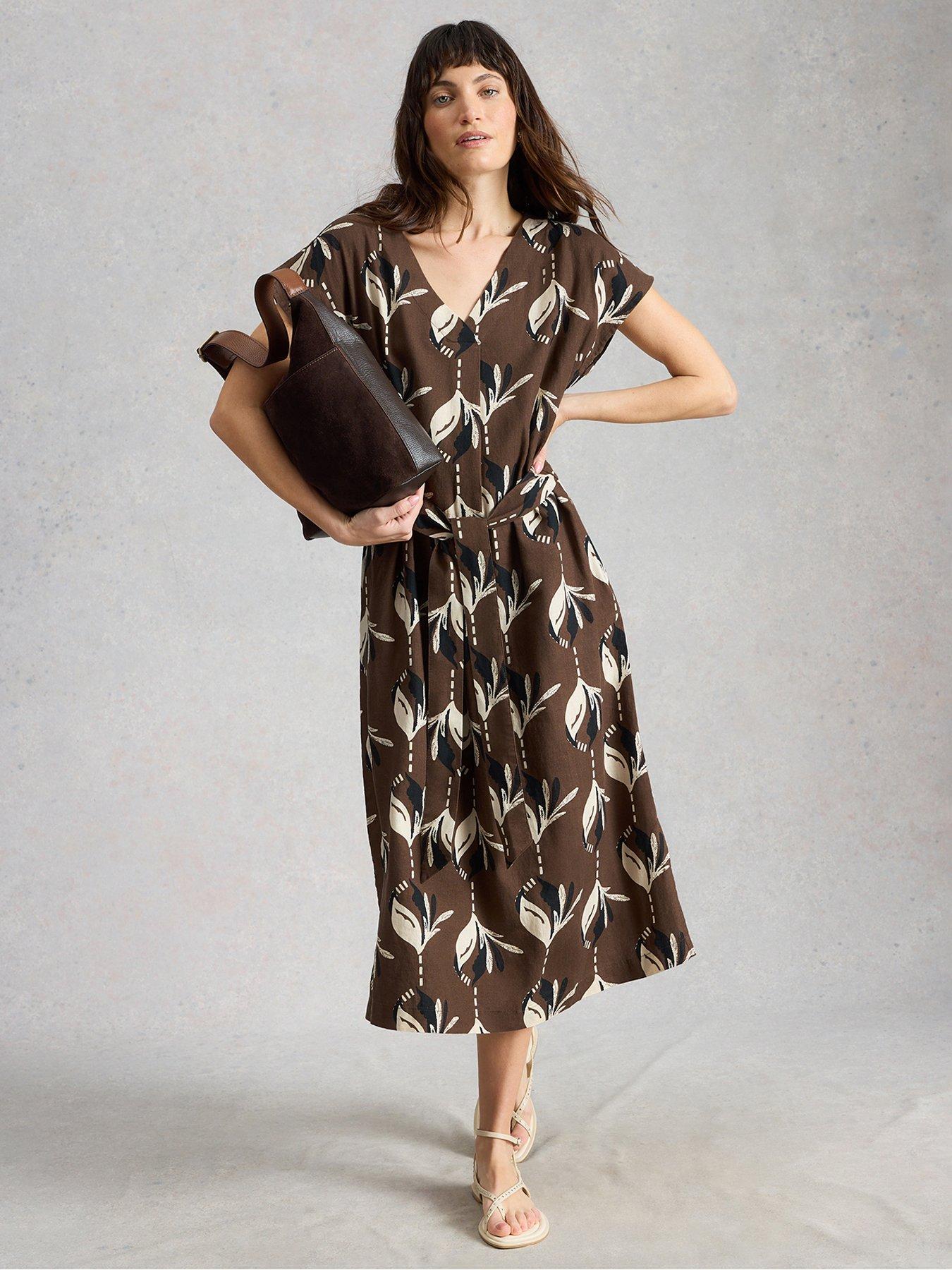 Image 1 of 6 of White Stuff Mimi Linen Blend Dress