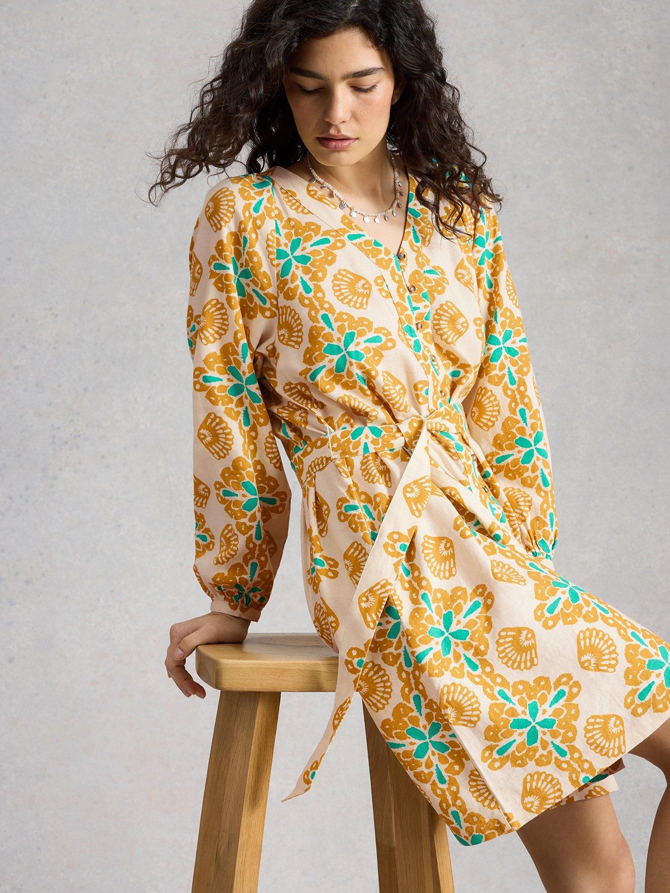 Image 1 of 6 of White Stuff Petra Linen Blend Dress