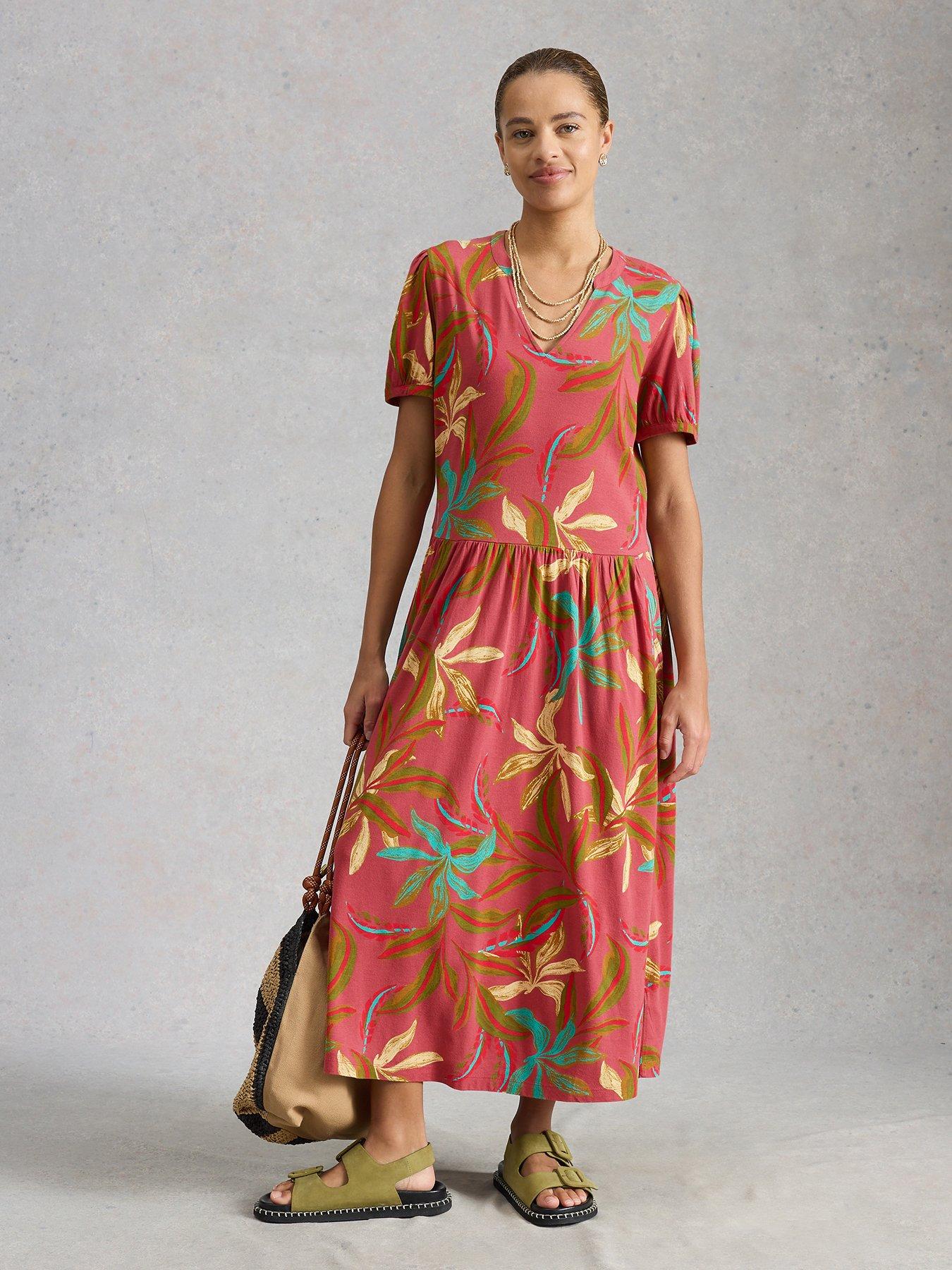White Stuff Leah Jersey Midi Dress - Pink