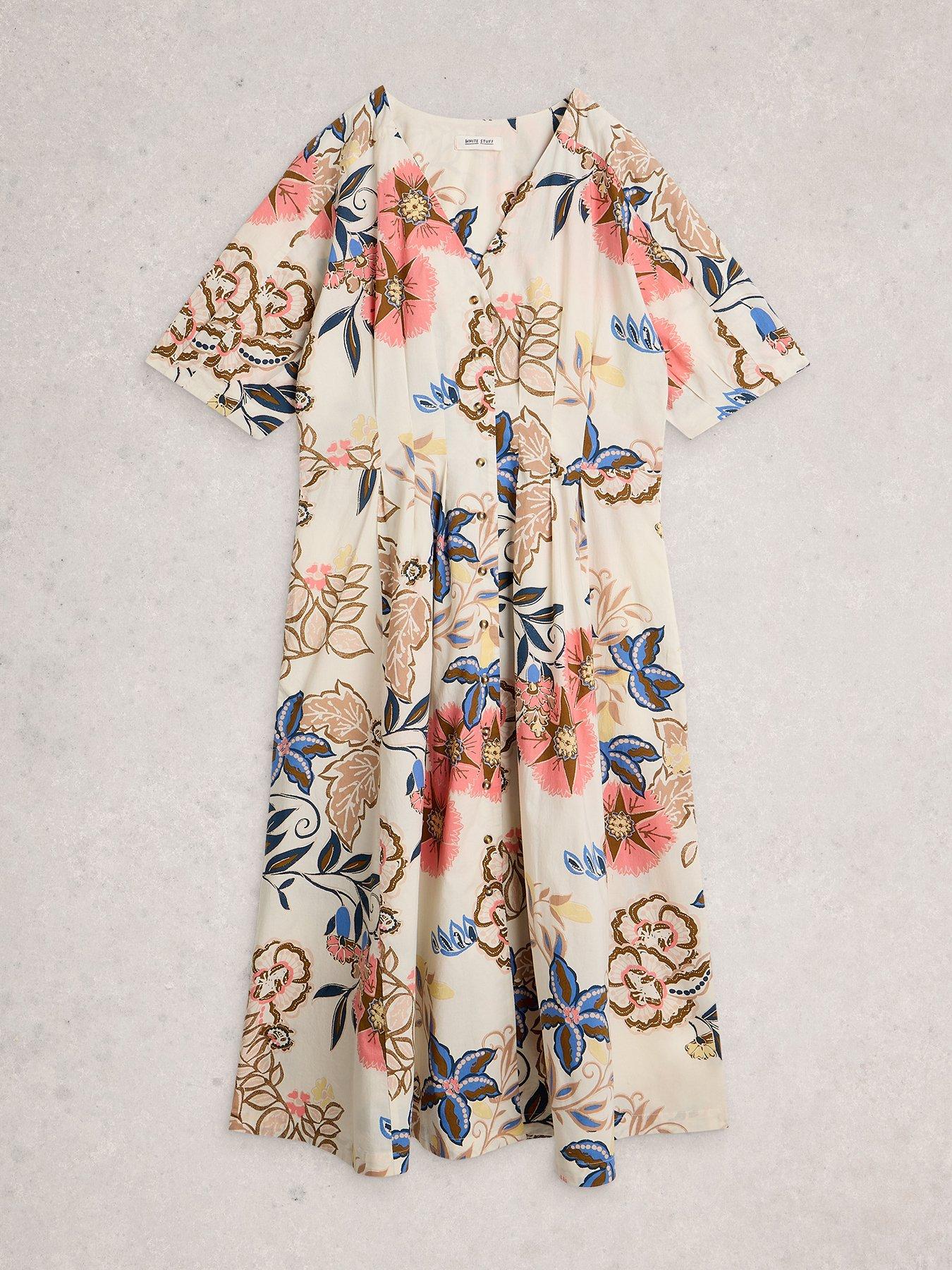 Image 5 of 6 of White Stuff Kate Button Through Midi Dress - Ivory