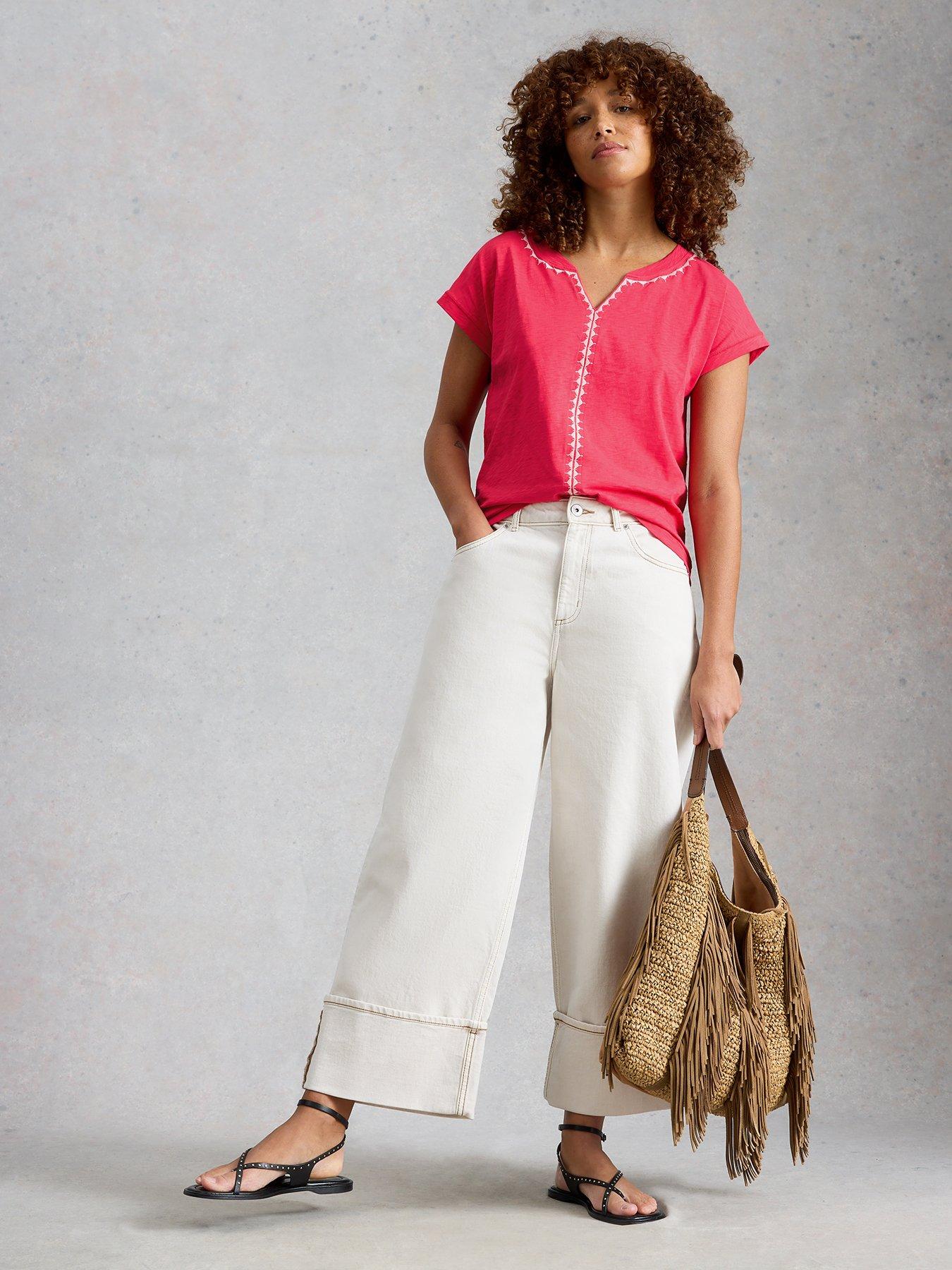 Image 3 of 6 of White Stuff Nelly Plain Embroidered Tee